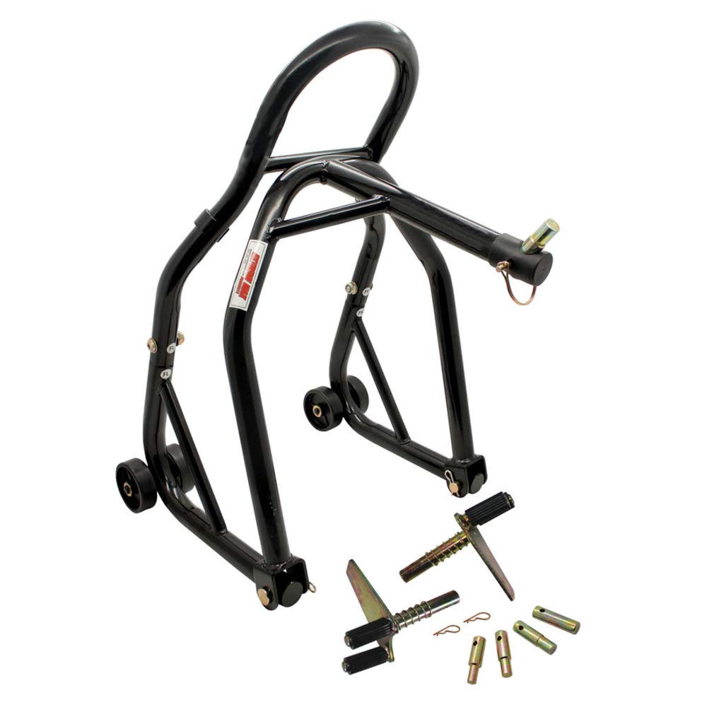 Extreme Max 5600.3223 Sport Bike Lift Stand - Front & Rear Spool-Style with Triple Tree Attachment for Motorcycle Maintenance & Storage