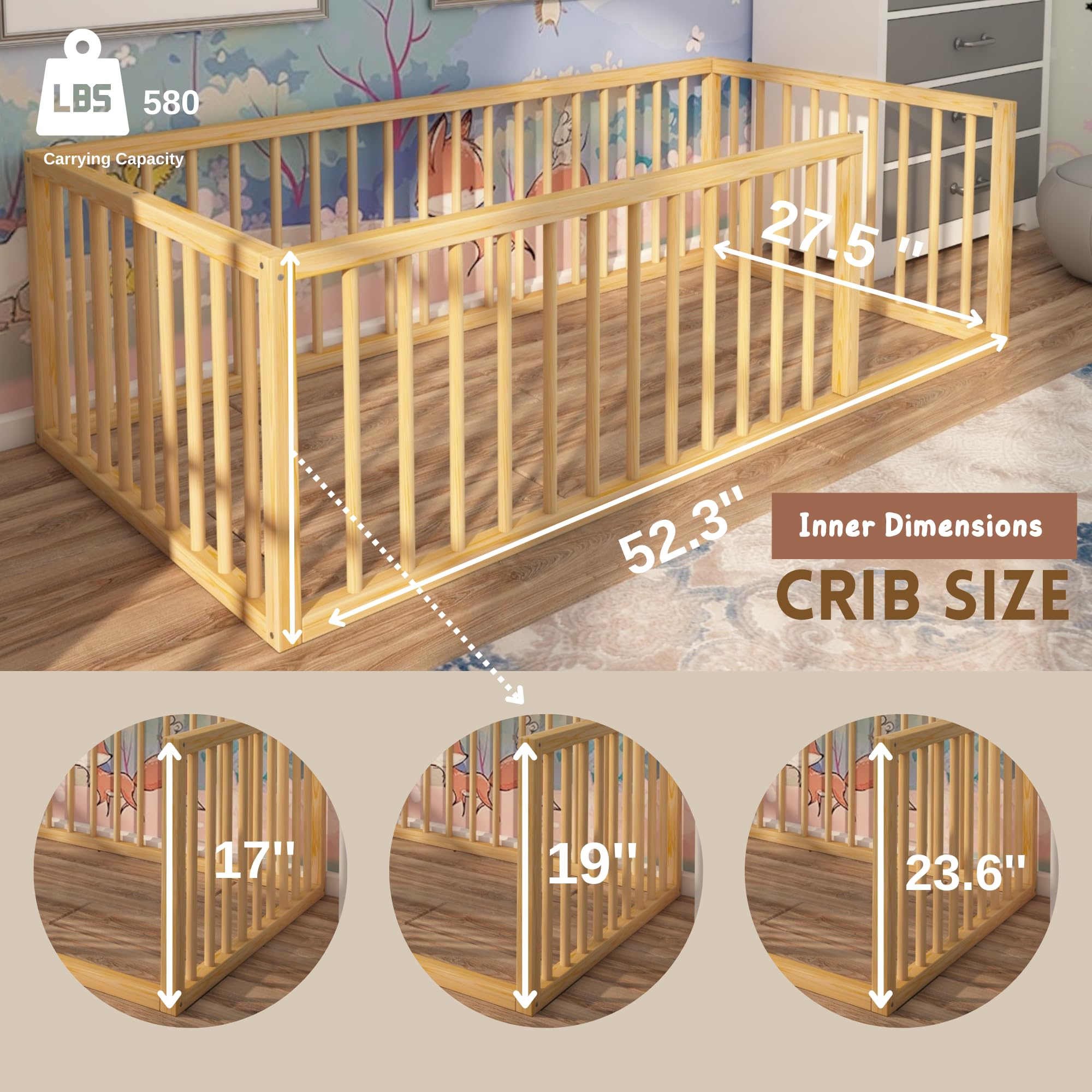 Montessori Floor Bed for Toddlers - 27.5
