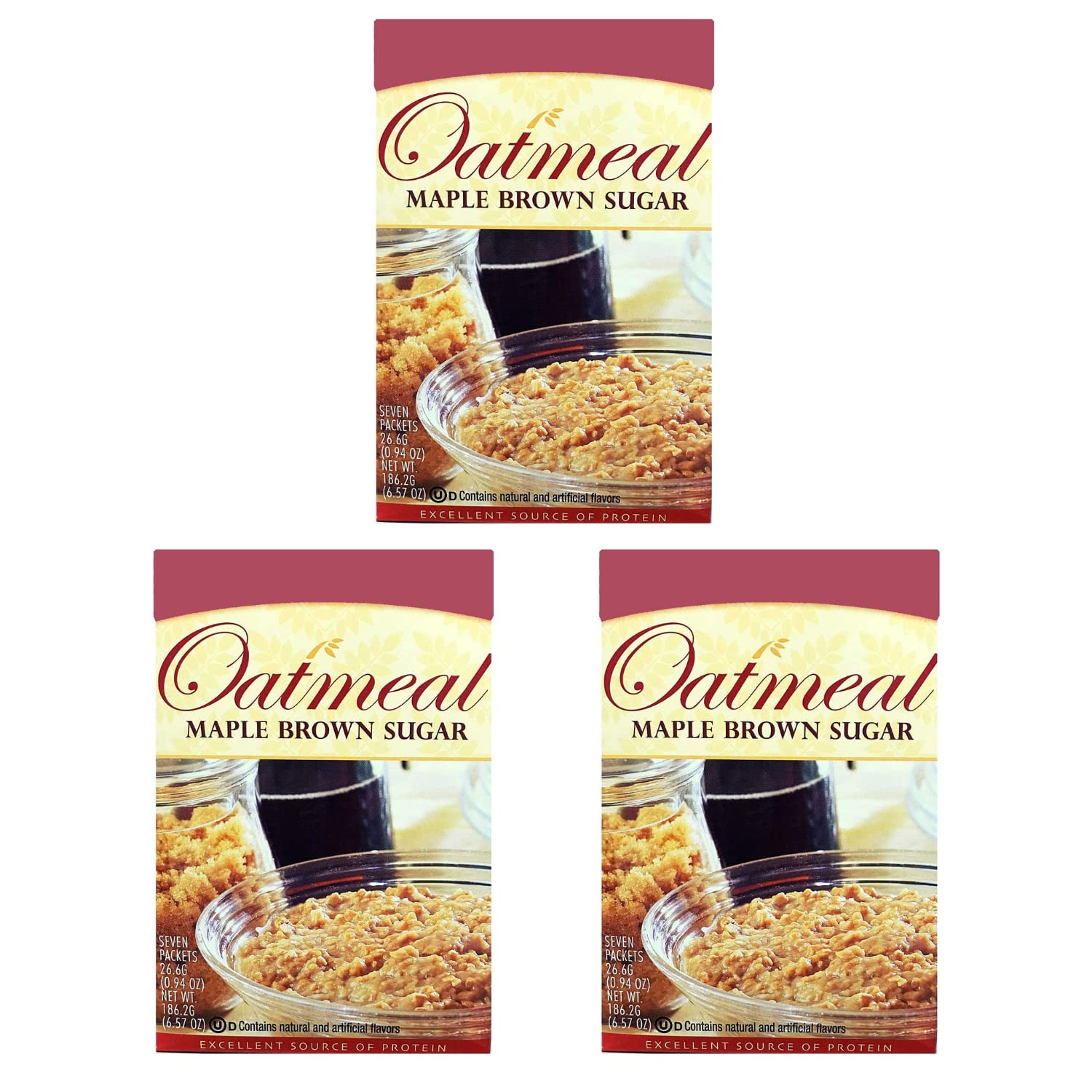 HealthyWise High Protein Oatmeal Maple Brown Sugar - 15g Protein, Low Calorie, High Fiber, Low Sugar & Fat, Ideal Protein Compatible (3 Pack, 7 Servings Each) | Perfect for Breakfast, Post-Workout Recovery & Healthy Weight Management