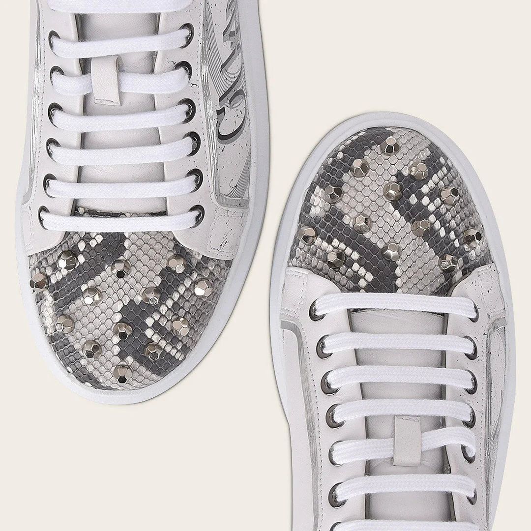 Natural Python Sneakers for Women - Stylish & Comfortable Casual Shoes for Everyday Wear, Work & Outdoor Activities