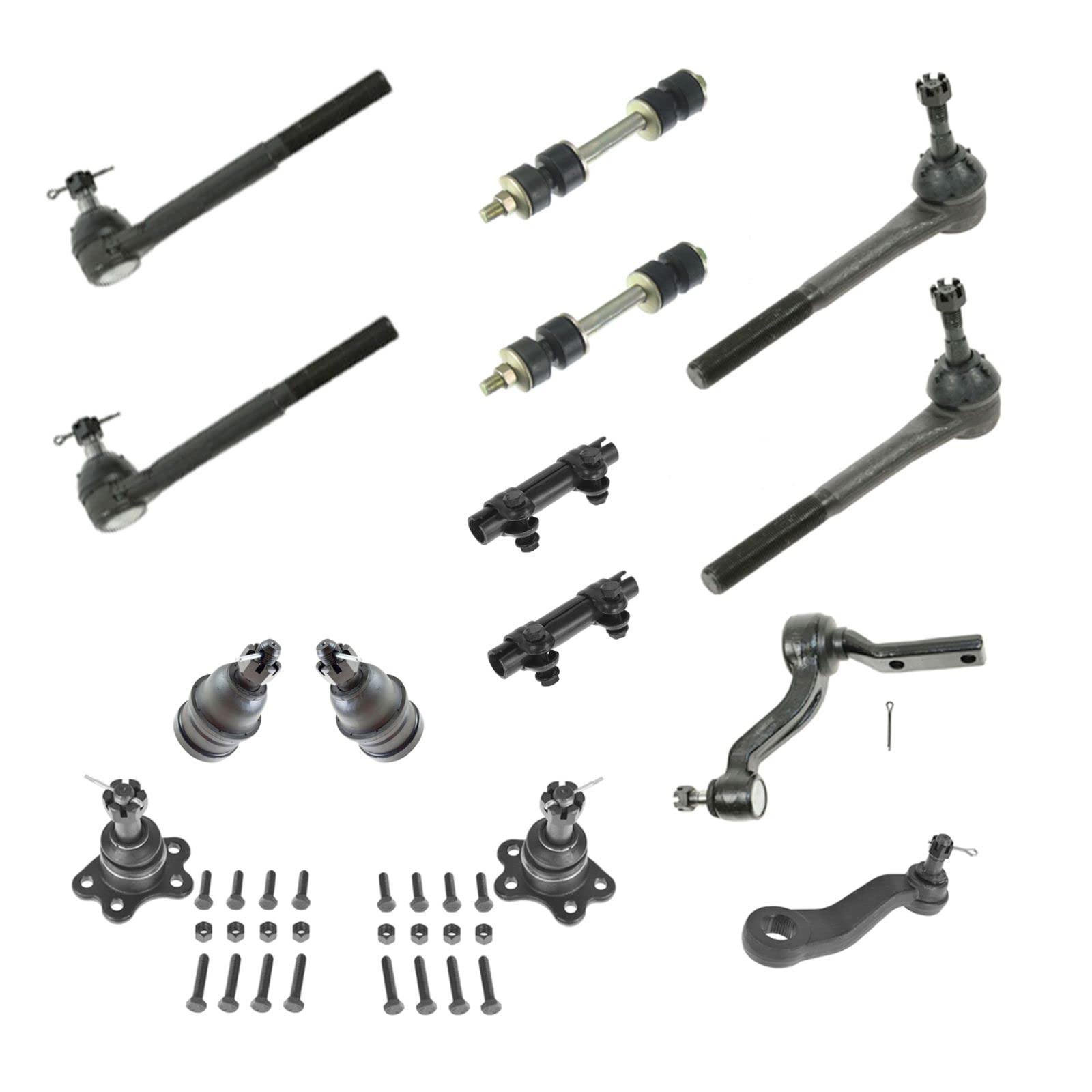 Chevrolet GMC Front Steering & Suspension Kit - Ball Joint, Idler Arm, Pitman Arm, Sway Bar Link & Tie Rod Assembly - Durable Replacement for Smooth Ride & Handling - Perfect for Off-Roading, Towing & Daily Commuting