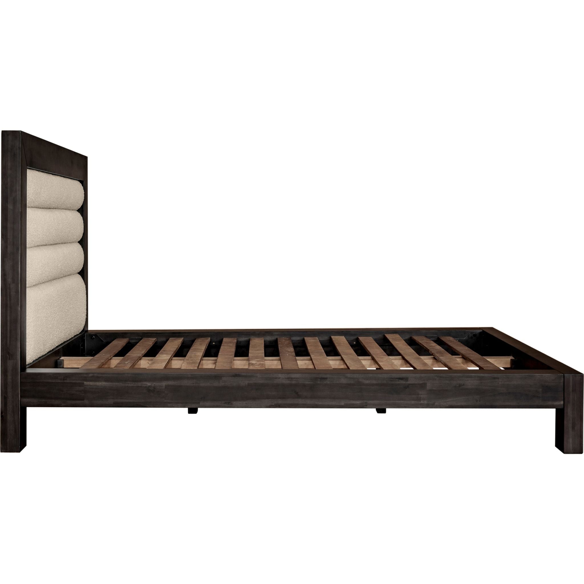 Ashcroft Platform Bed Frame - Dark Grey Queen Size, Modern Minimalist Bedroom Furniture for Small Spaces & Apartments