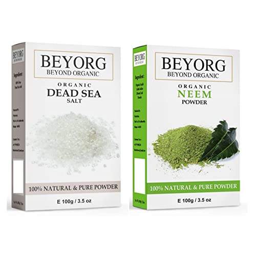 Natural Dead Sea Mud & Neem Leaves Powder - 5X Detoxifying Power for Skin, Fights Pollution & Cleanses Pores | Perfect for Acne-Prone Skin & Deep Facial Cleansing