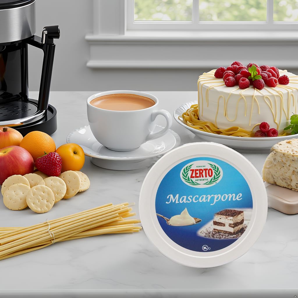 Authentic Italian Mascarpone Cheese - 17.6 oz (500g) - Creamy, Rich & Versatile Italian-Style Cheese for Tiramisu, Pasta & Desserts