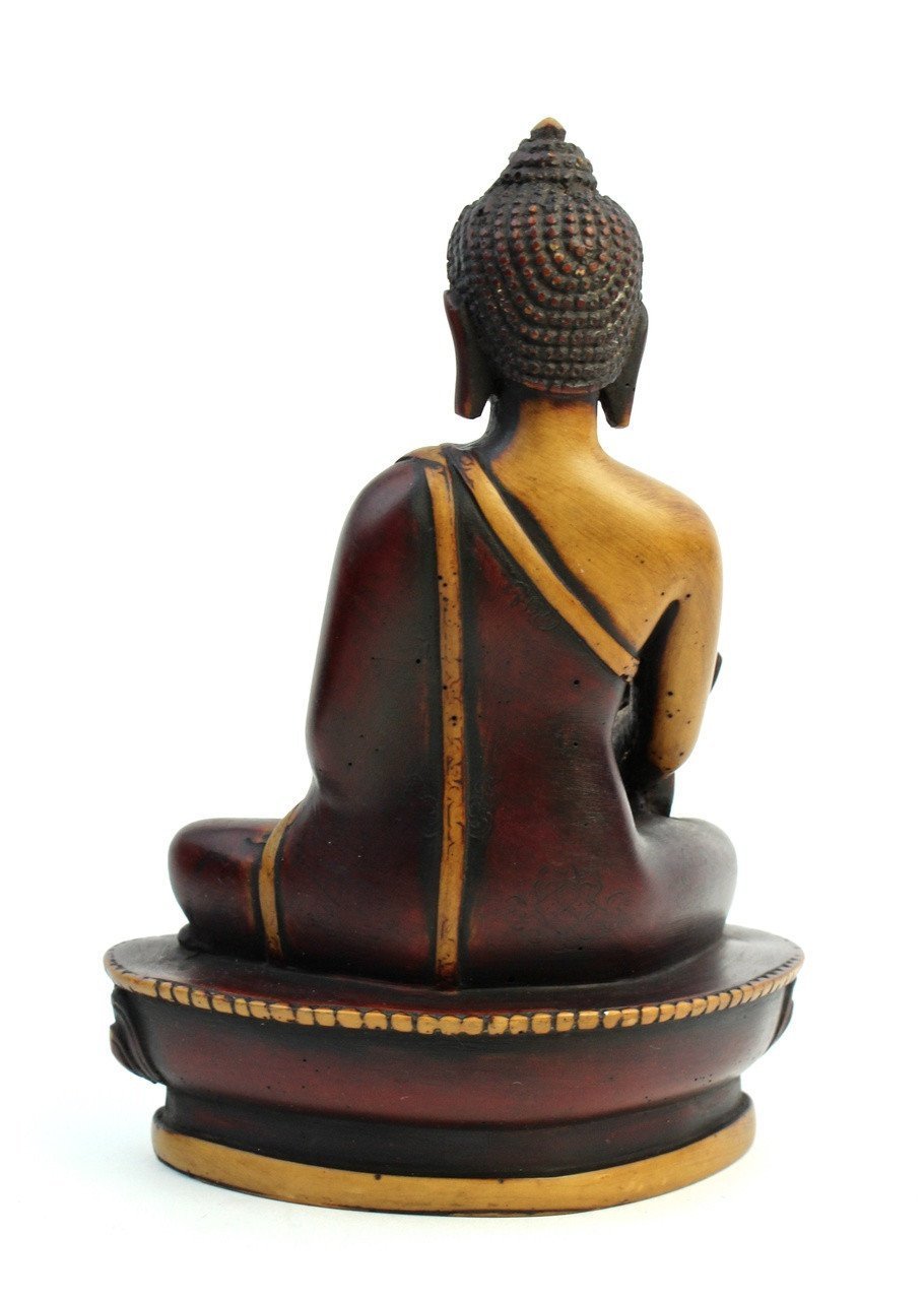 Hand Painted Medicine Buddha Statue - Tibetan Buddhist Decor for Home Altar, Meditation Room & Healing Space | Spiritual Gift for Yoga Practitioners & Wellness Enthusiasts