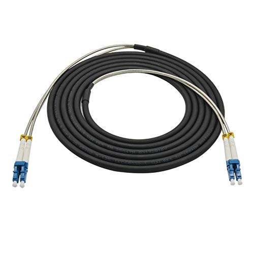 60M LC-LC 10G OS2 Outdoor Armored Duplex Fiber Optic Patch Cable - Single Mode, Waterproof, High Speed for Data Centers, Telecom Networks & Outdoor Installations