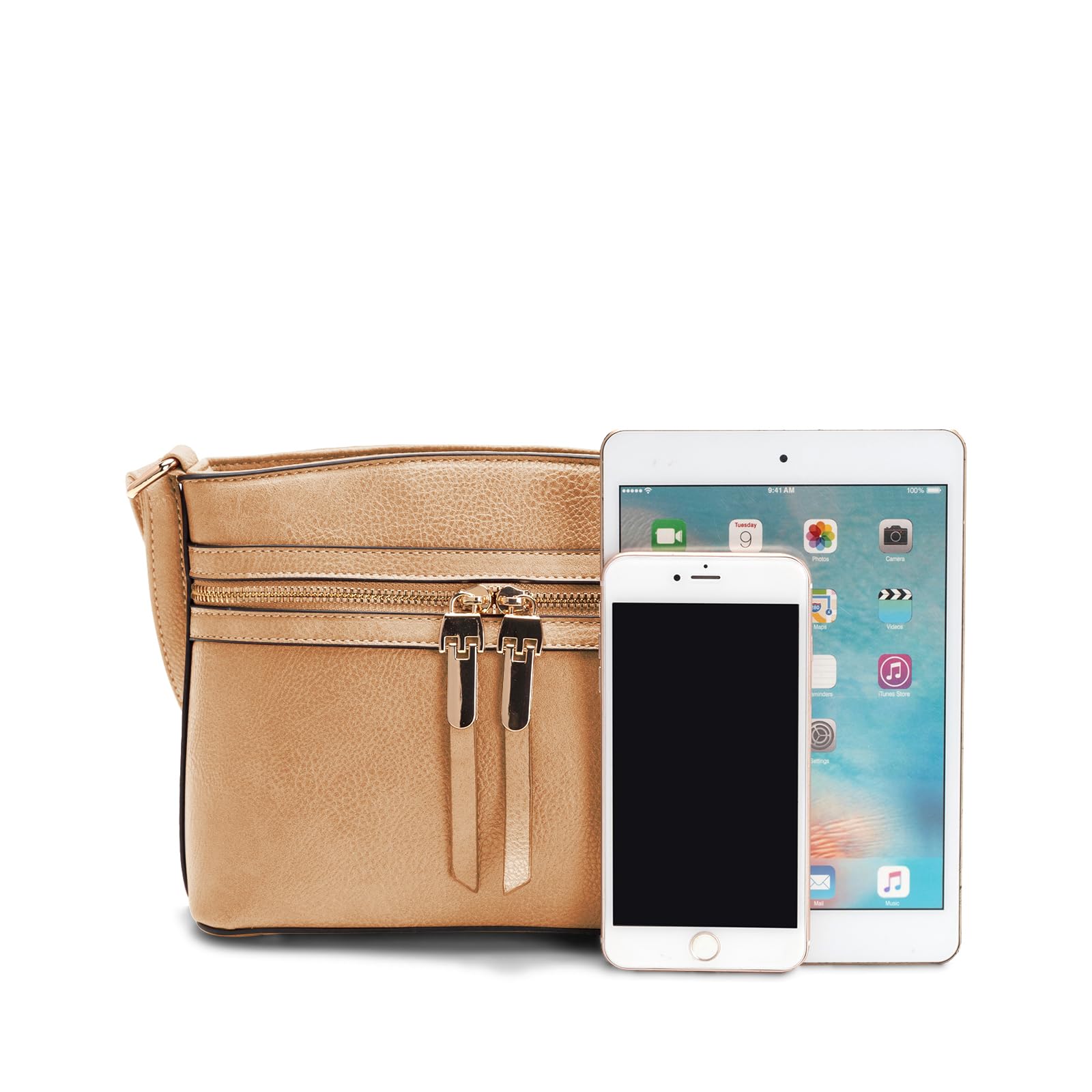 LA TERRE Women's Lightweight Crossbody Bag with Zipper Pocket - Stylish Medium Shoulder Purse for Everyday Use, Travel & Shopping