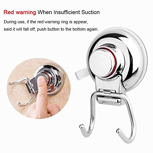 KK5 Stainless Steel Vacuum Suction Cup Hooks - Heavy Duty Shower Towel Hanger, Bathrobe & Loofah Holder for Bathroom & Kitchen - Perfect for Organizing Small Spaces, Hanging Wet Towels & Bath Accessories