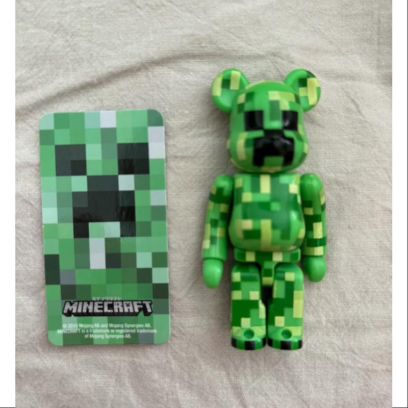 Bearbrick Series 31 SF Minecraft Creeper 100% Collectible Figure - Perfect for Gaming Fans, Anime Collectors & Home Decor Display