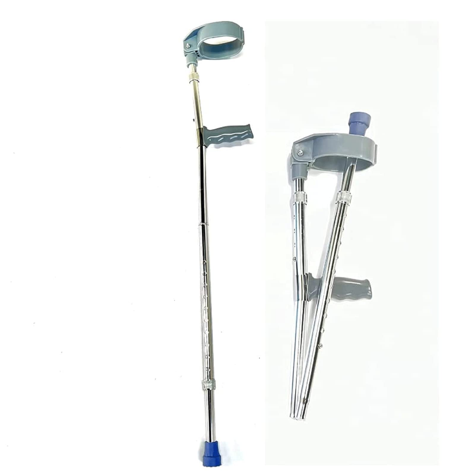 SYALEO Adjustable Folding Aluminum Forearm Crutches - Lightweight Ergonomic Walking Aid for Men & Women - Ideal for Injury Recovery, Mobility Support & Daily Use