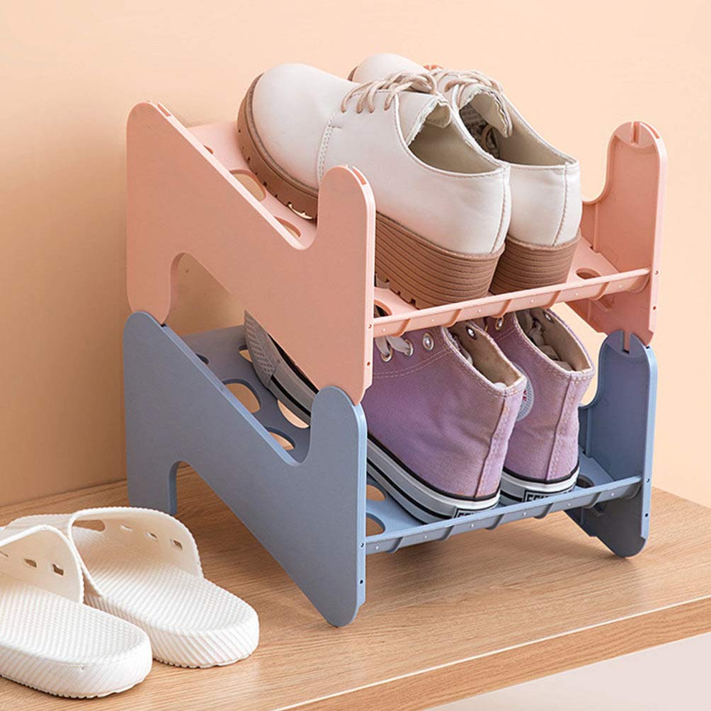Cabilock Stackable Shoe Rack Organizer - 1pc Plastic Shoe Shelf for Dorm, Closet & Entryway - Space Saving Shoe Storage Solution for Sneakers, Heels & Boots - Perfect for Small Spaces & Home Organization