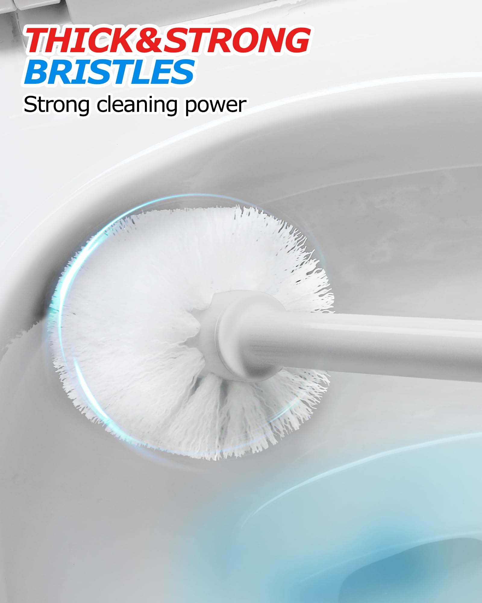 2 in 1 Toilet Plunger and Brush Set with Extended Handle - Heavy Duty Bathroom Cleaning Tools for Clogged Drains - Light Grey Toilet Bowl Brush Plunger Combo (21 Inch) - Perfect for Home, Apartment & RV Bathroom Maintenance