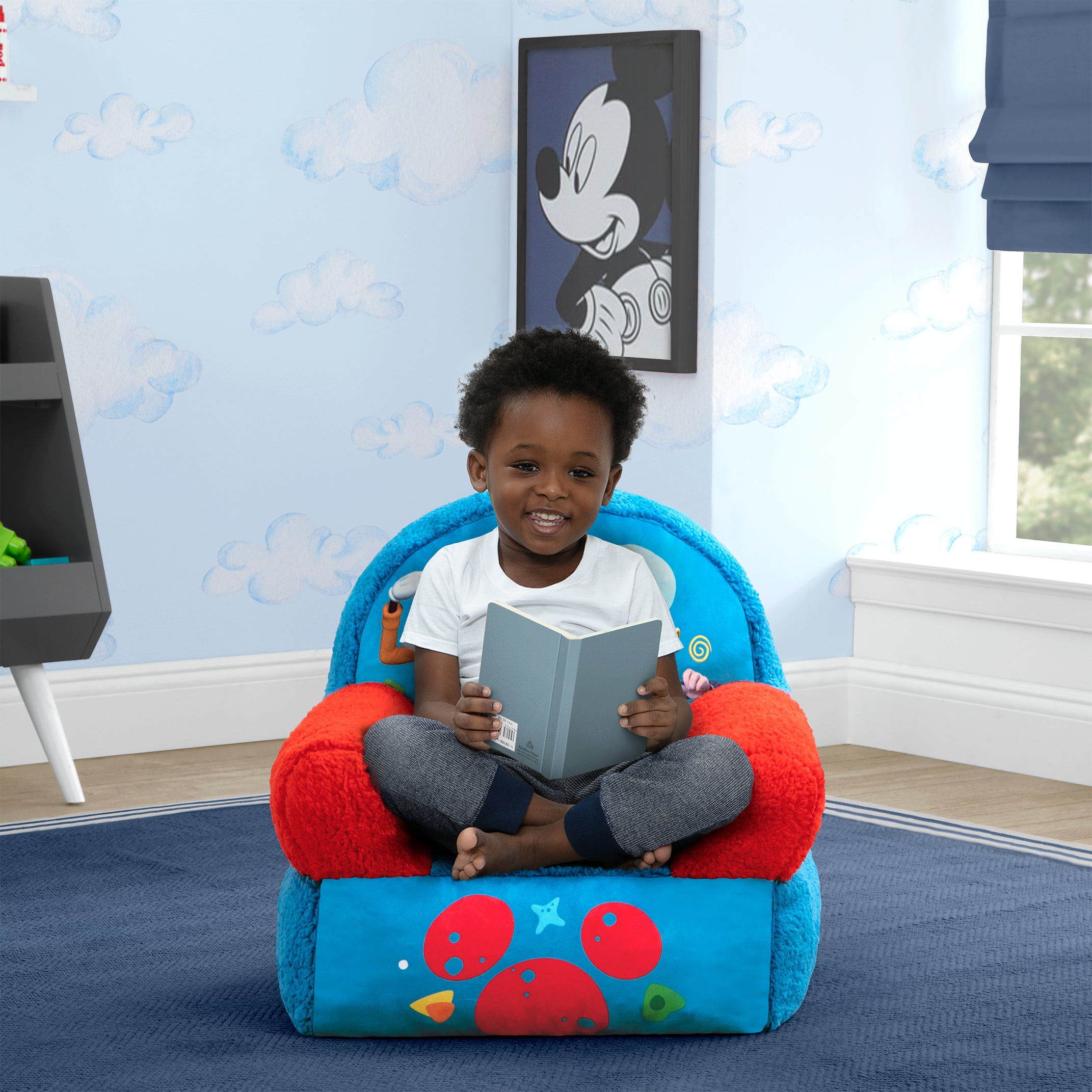 Disney Mickey Mouse Plush Cozee Buddy Chair - Soft & Comfortable Kids Chair for Playroom, Bedroom, or Nursery Decor