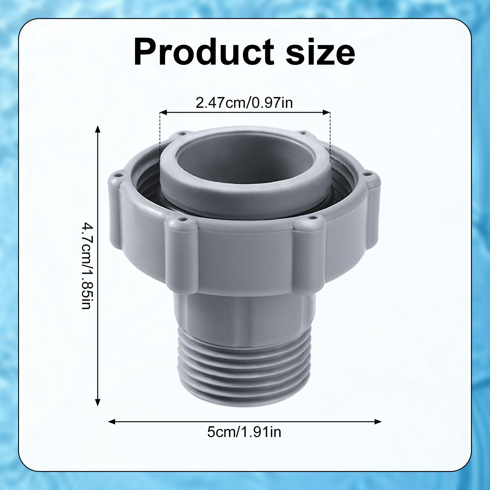 Coleman Pool Replacement Part - 1.5-Inch Bottom Connector & 3/4-Inch Garden Hose Adapter for Swimming Pool Drain System | Perfect for Pool Maintenance, Water Drainage & Backyard Cleaning