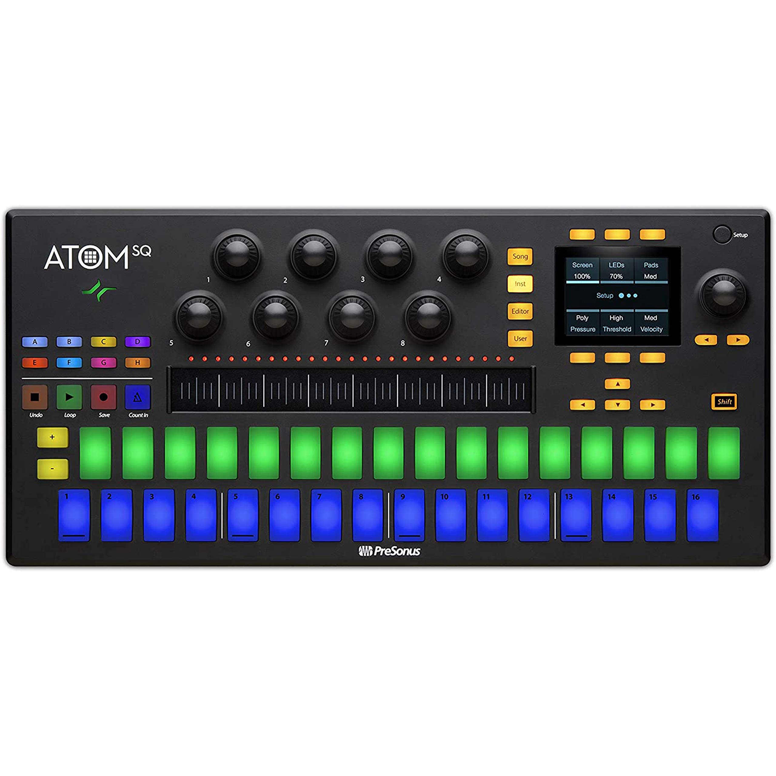PreSonus Atom SQ MIDI Keyboard Controller - 32-Velocity Hybrid Keyboard/Pad for Music Production & Performance | Includes Gravity Magnet Phone Holder & XLR Cables | Perfect for Home Studio Recording, Live Performances & Beat Making