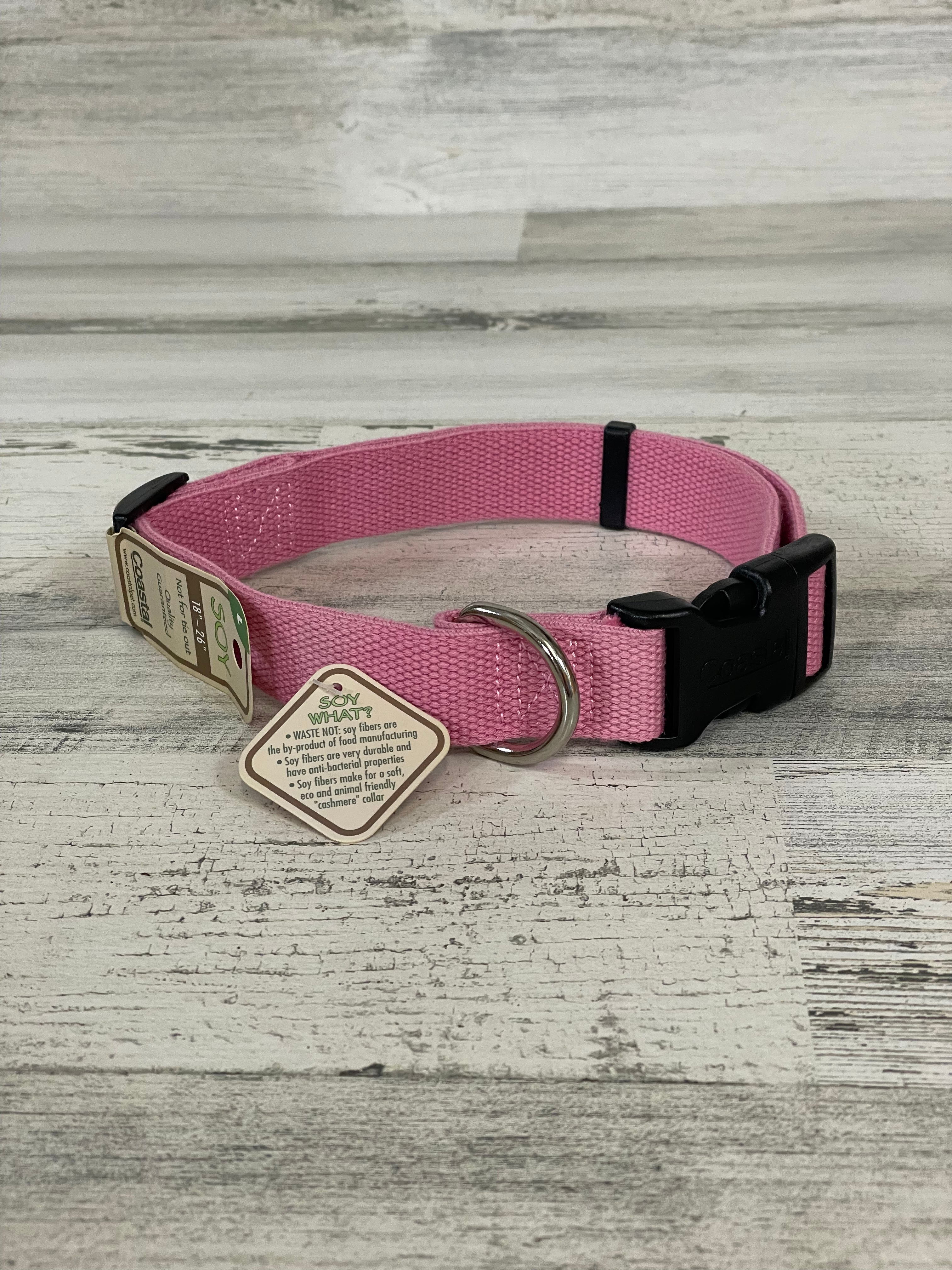 Stylish Pink Soy Collar for Dogs - Comfortable & Adjustable Pet Accessory for Small to Medium Breeds - Perfect for Walks, Training & Everyday Wear