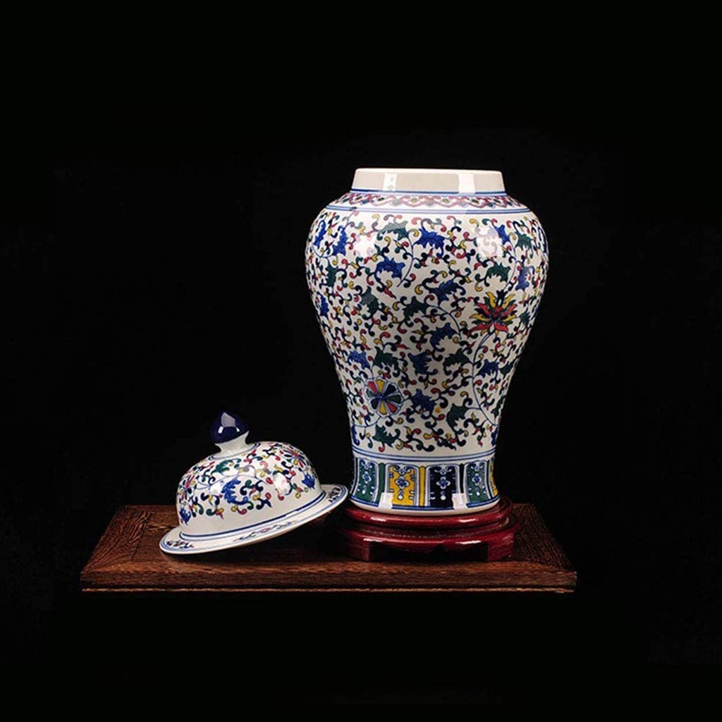Antique Blue and White Chinese Porcelain Vase - Handcrafted Ceramic Ginger Jar for Flowers, Home Decor | Perfect for Living Room, Bedroom, Office & Wedding Centerpiece