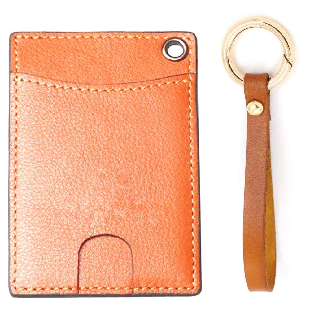 Genuine Leather Wristlet Keychain with 3 Detachable Key Rings - Handmade Wrist Strap & Lanyard for Men & Women - Hand Badge Holder Key Fob for Wallet or Purse (Light Brown) - Perfect for Office, Travel, and Everyday Use