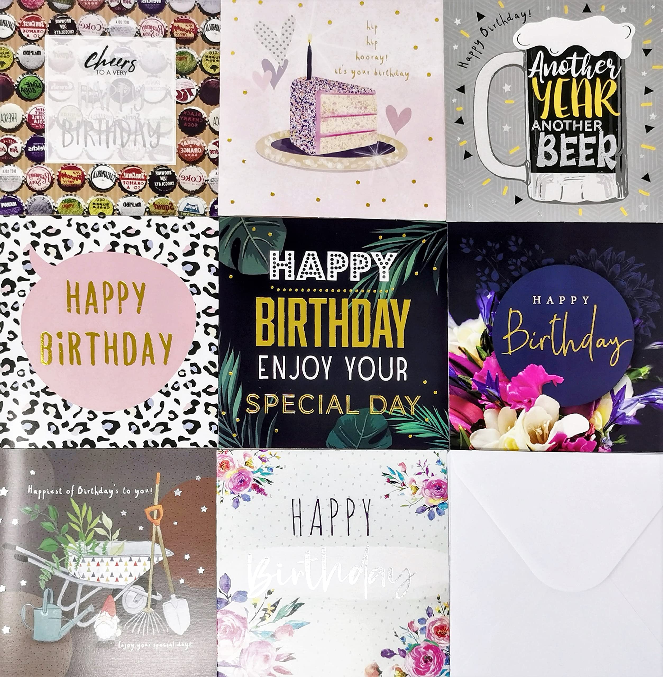 8 Elegant Adult Birthday Cards in Keepsake Box - Perfect for Friends, Family & Coworkers | Thoughtful Greeting Card Set for Birthdays, Anniversaries & Special Occasions