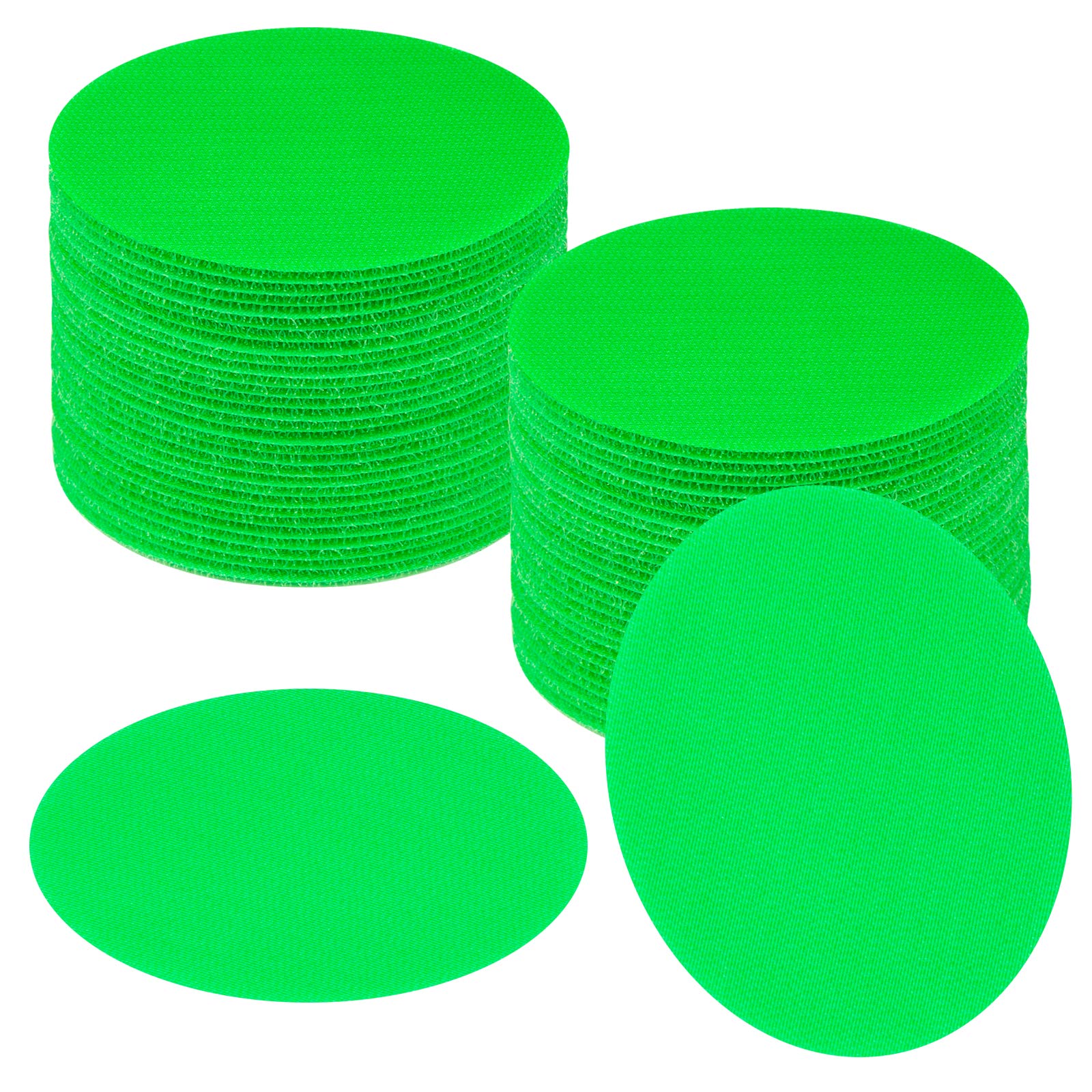 IKAYAS 60 Pcs Green Carpet Spot Markers - Non-Slip Floor Dots for Classroom Seating, Social Distancing & Organization - Perfect for Teachers, Preschool, Daycare & Home Learning Activities