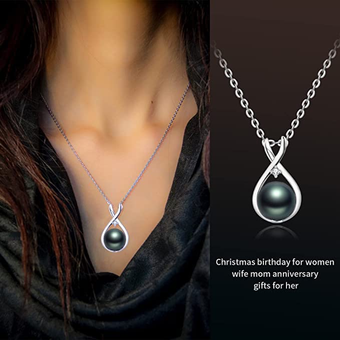 Tahitian Black Pearl Necklace for Women - Elegant Fine Jewelry Gift for Wife, Mom, Girlfriend - Perfect for Anniversary, Mother's Day, Valentine's, Christmas & Birthdays - Ideal for Date Nights, Special Occasions & Everyday Luxury