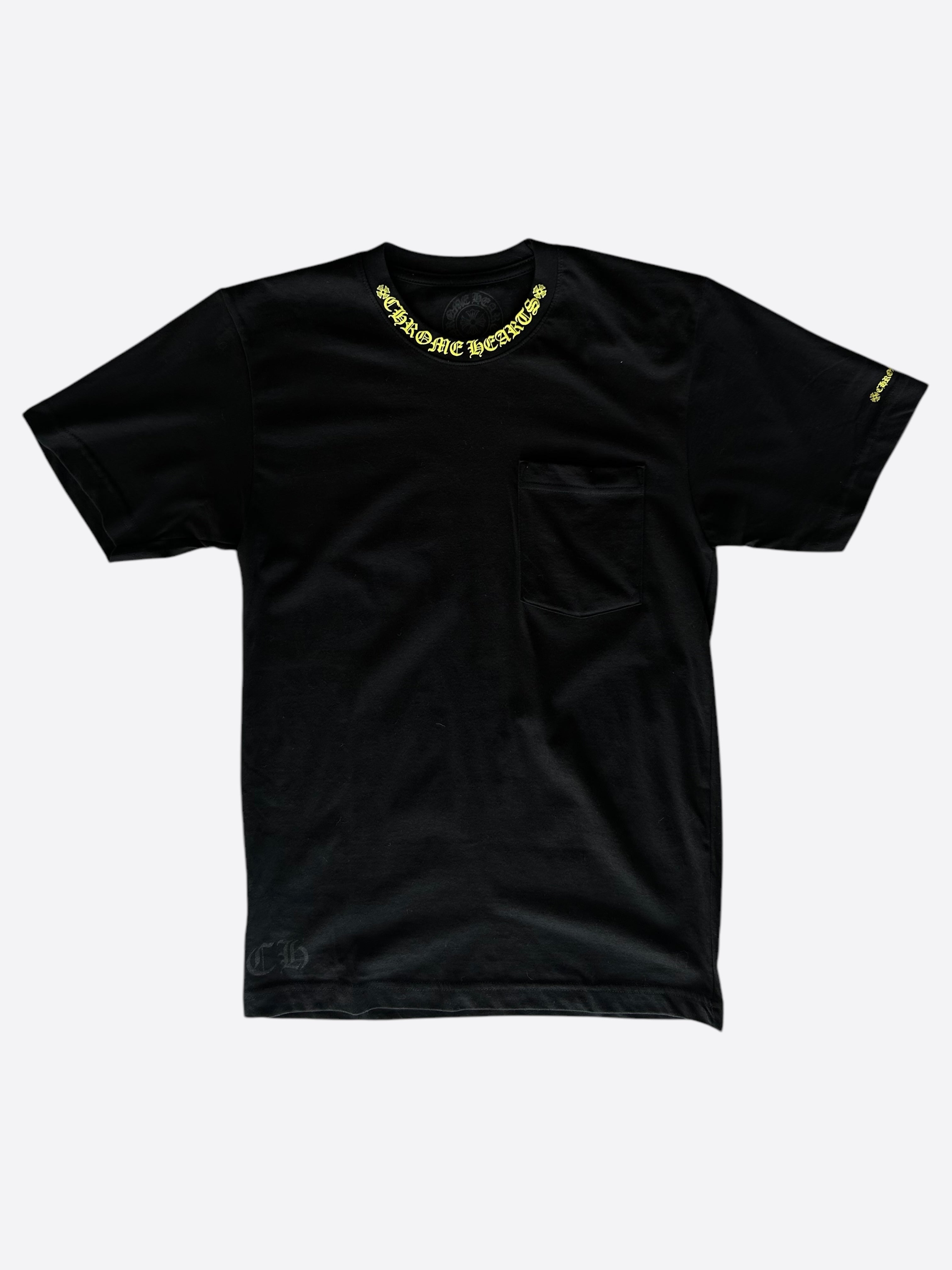 Chrome Hearts Black & Yellow Logo Graphic T-Shirt for Men & Women | Stylish Streetwear & Casual Outfit Essential