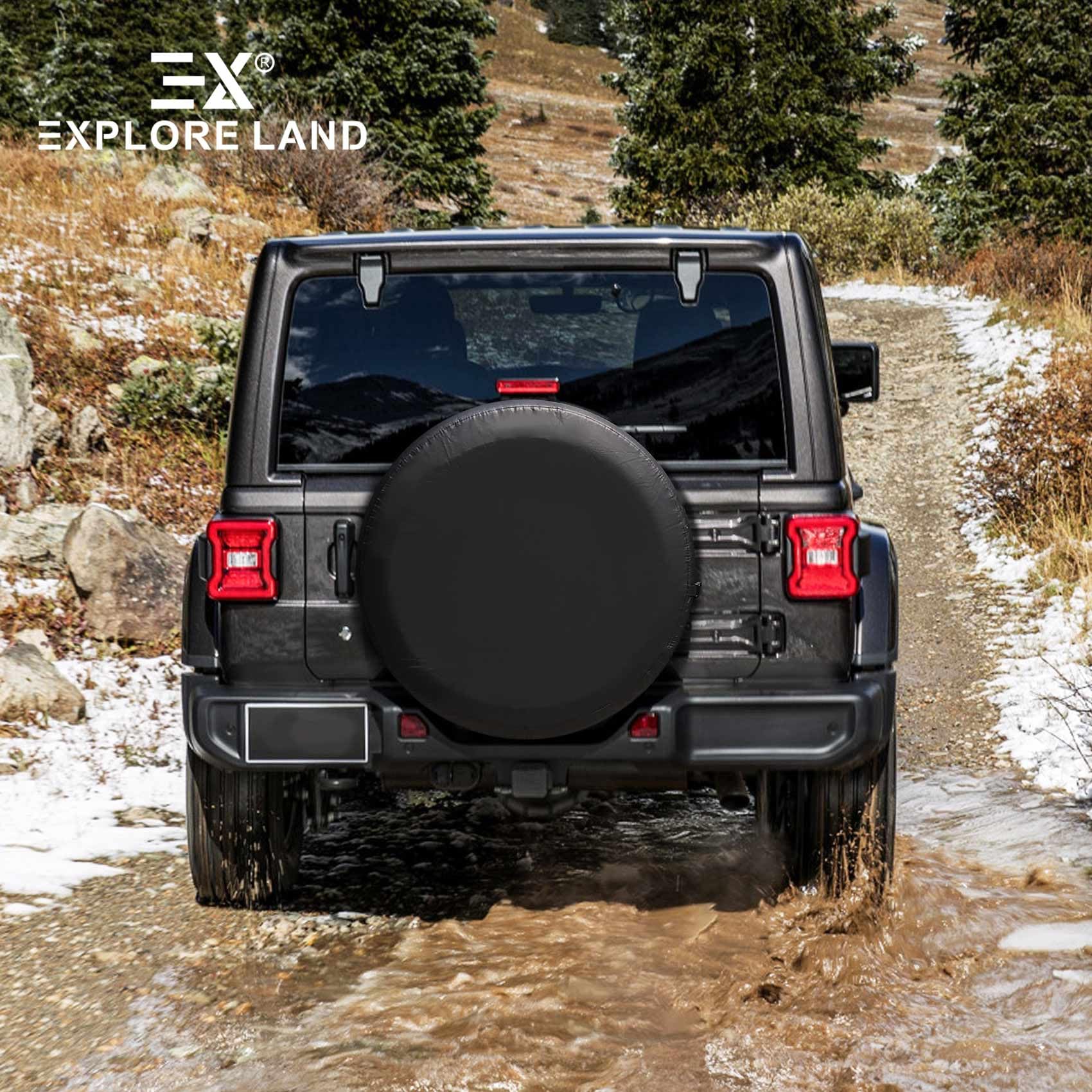 **24-25.75 Inch Spare Tire Cover for Trailer, RV, SUV, Truck – Heavy-Duty Black Wheel Protector – Perfect for Off-Road, Camping & Outdoor Adventures**