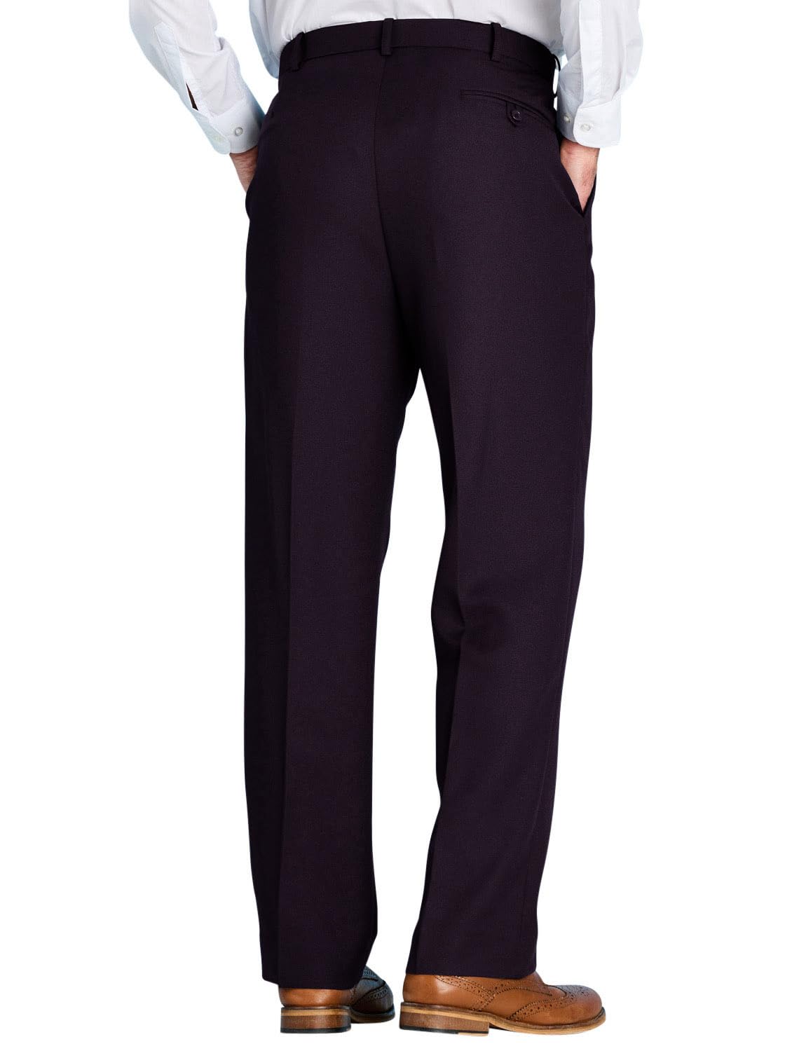 Chums Men's Stretch Waist Formal Work Pants - Comfortable Dress Slacks with Hidden Elastic Waistband for Office, Business & Professional Occasions