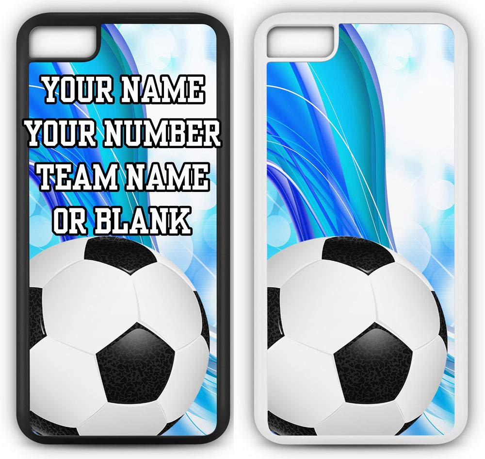 Custom Soccer Jersey iPhone 8/7 Case - Personalized Team Name & Number White Rubber Protective Cover | Perfect for Soccer Fans, Players & Gifts | SC1081 by TYD Designs