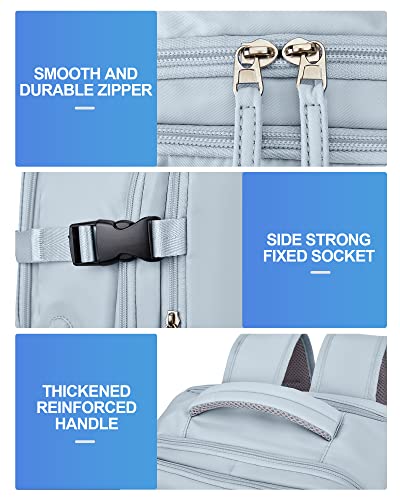 VGCUB 40L Large Travel Backpack for Women & Men - Waterproof Carry On Backpack with 17 Inch Laptop Compartment - Flight Approved Business Work Backpack - Perfect for Air Travel, Commuting & Outdoor Adventures - Blue