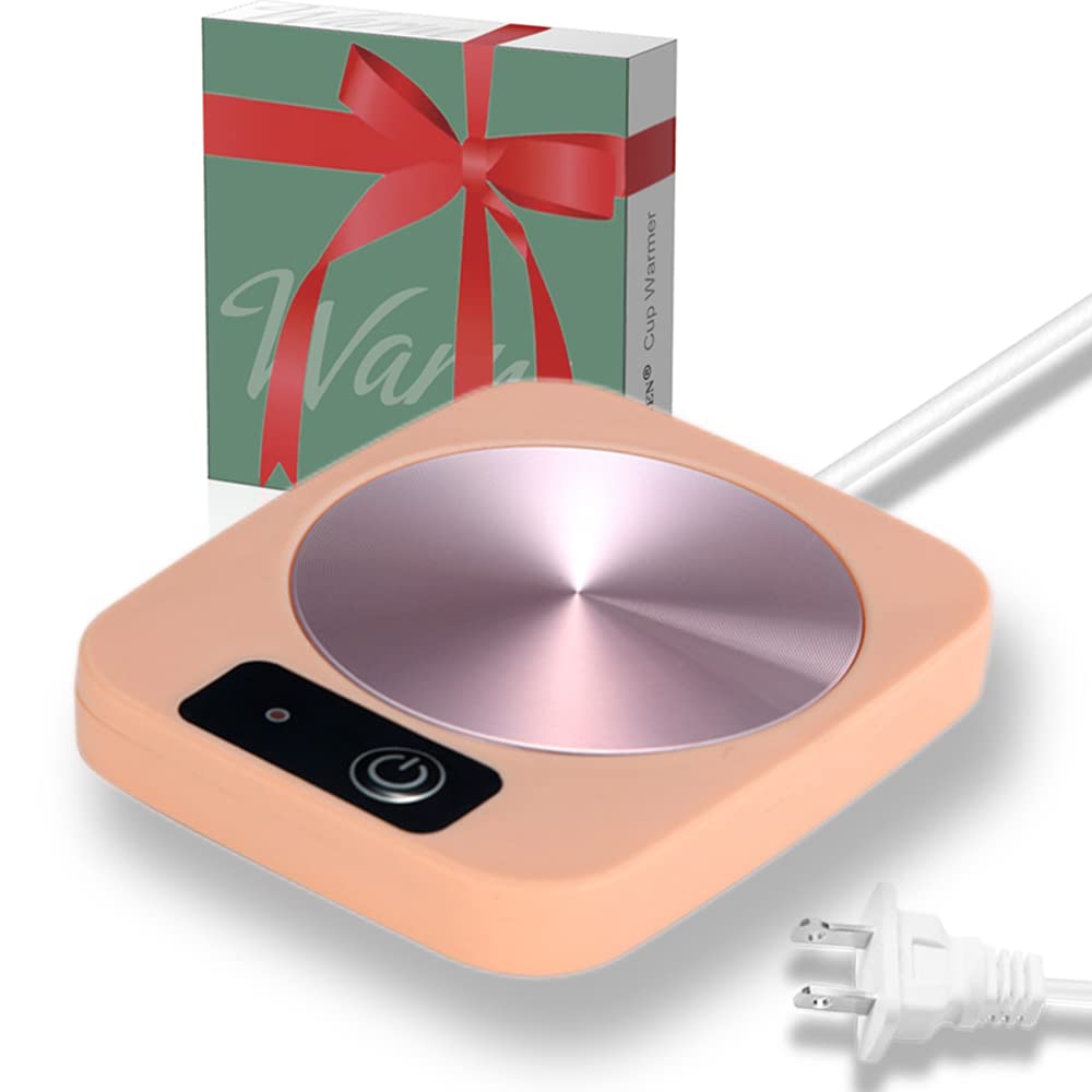 Premium Aluminum Coffee Mug Warmer for Coffee, Tea, Cocoa & Milk - Safe & Reliable Beverage Warmer Coaster - Ideal for Home, Office & Travel - Pink (4