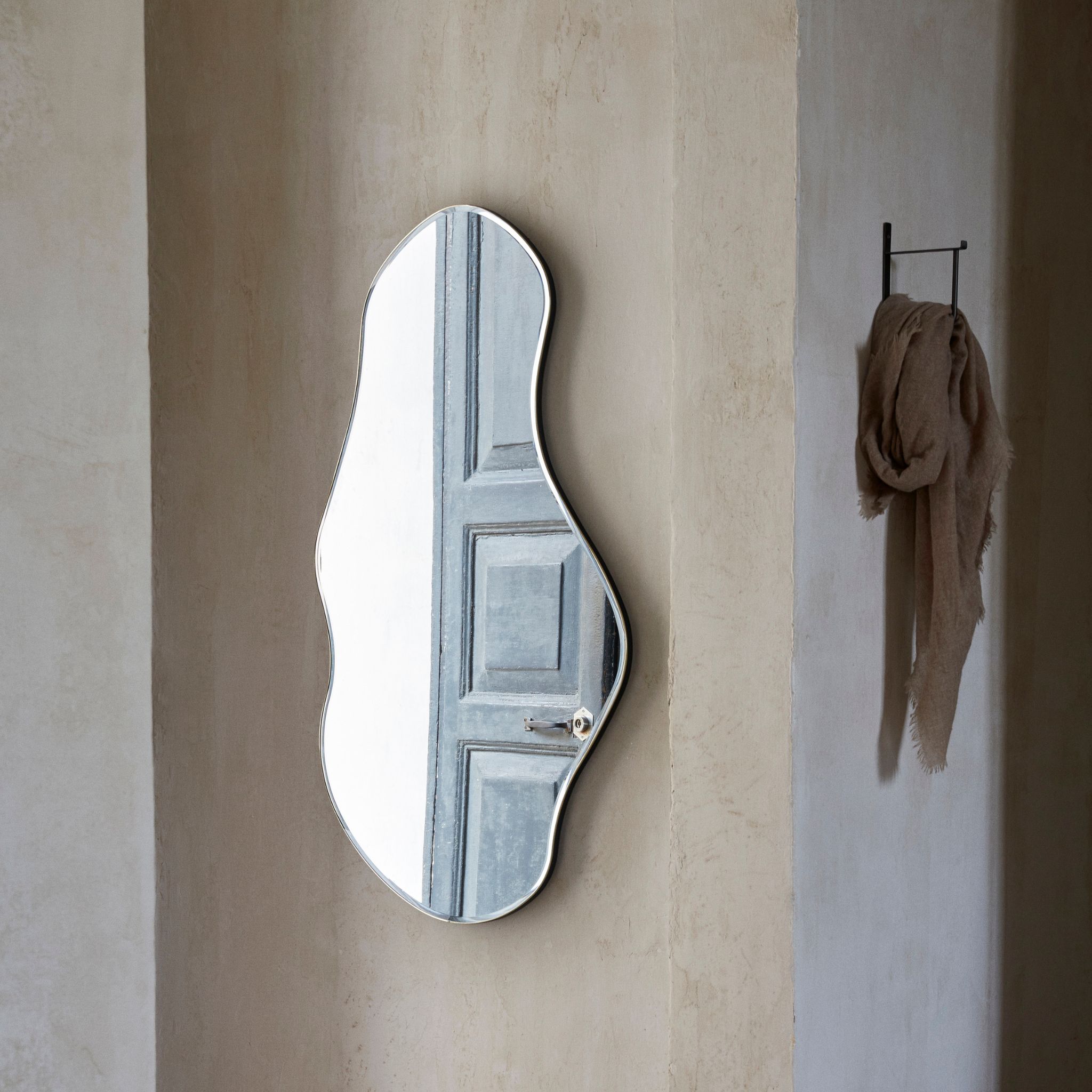 FERM LIVING Large Pond Mirror in Brass - Elegant Wall Decor for Living Room, Bedroom & Bathroom