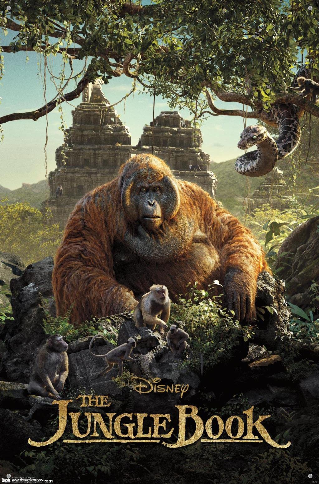 Disney The Jungle Book King Louie Wall Poster with Push Pins - Jungle Themed Room Decor for Kids Bedroom, Playroom & Classroom