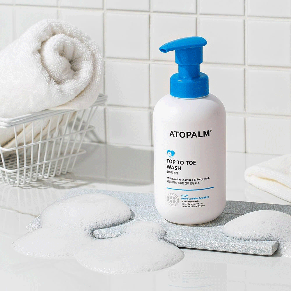 ATOPALM Top to Toe Wash 300ml - Gentle Body & Hair Cleanser for All Skin Types | Perfect for Sensitive Skin, Babies & Daily Shower Use