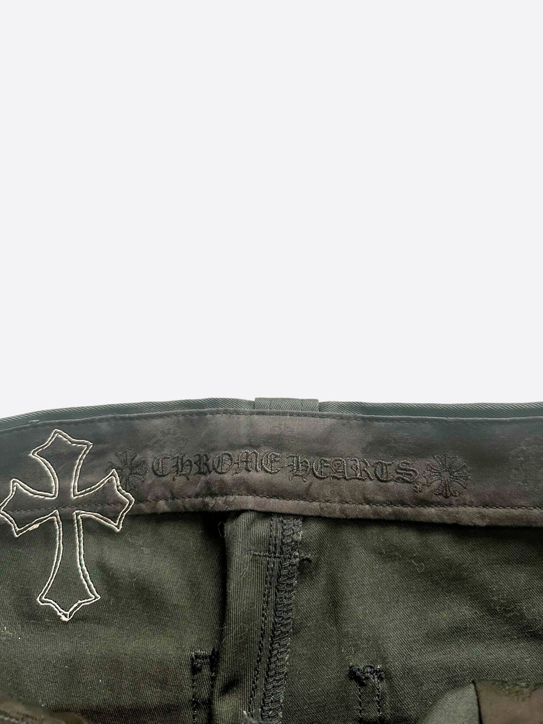 Chrome Hearts Black White & Blue Cross Patch Carpenter Pants - Stylish Distressed Denim Jeans for Men | Perfect for Streetwear & Casual Outfits