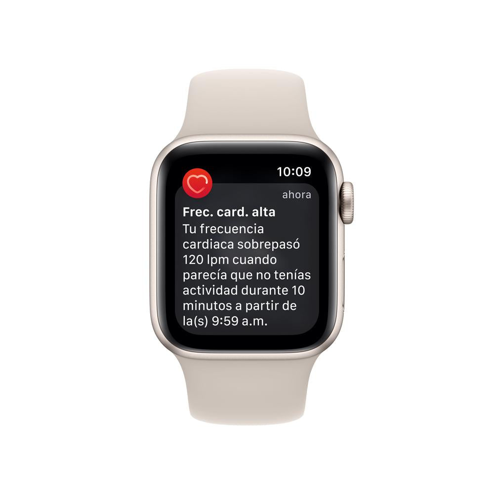 Apple Watch SE (GPS) 40mm Aluminum Case in Starlight with White Sport Band - Perfect for Fitness Tracking & Everyday Wear