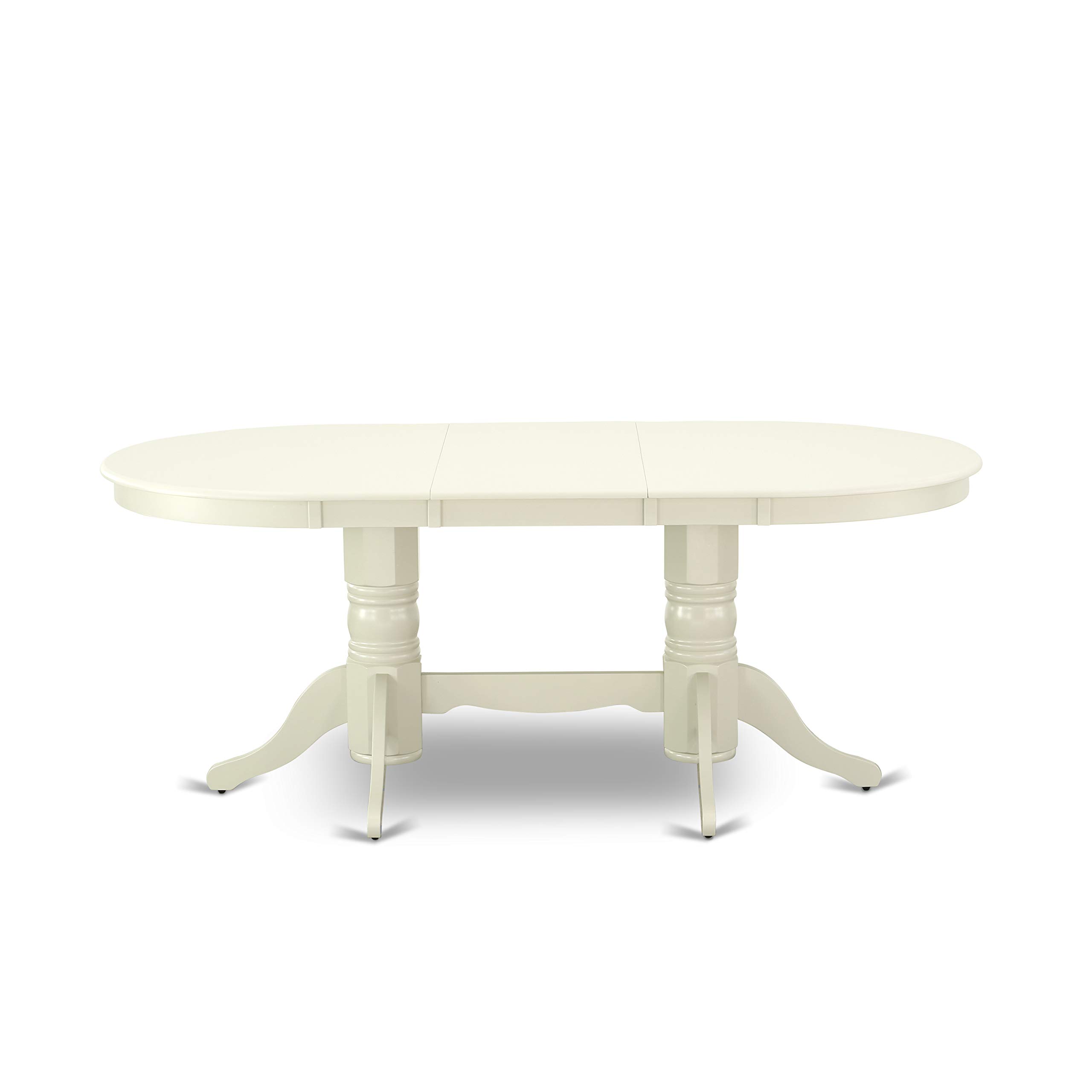 East West Furniture VAIP7-LWH-W 7-Piece Kitchen Dining Set with Oval Table & 6 Chairs, Butterfly Leaf Extends to 76
