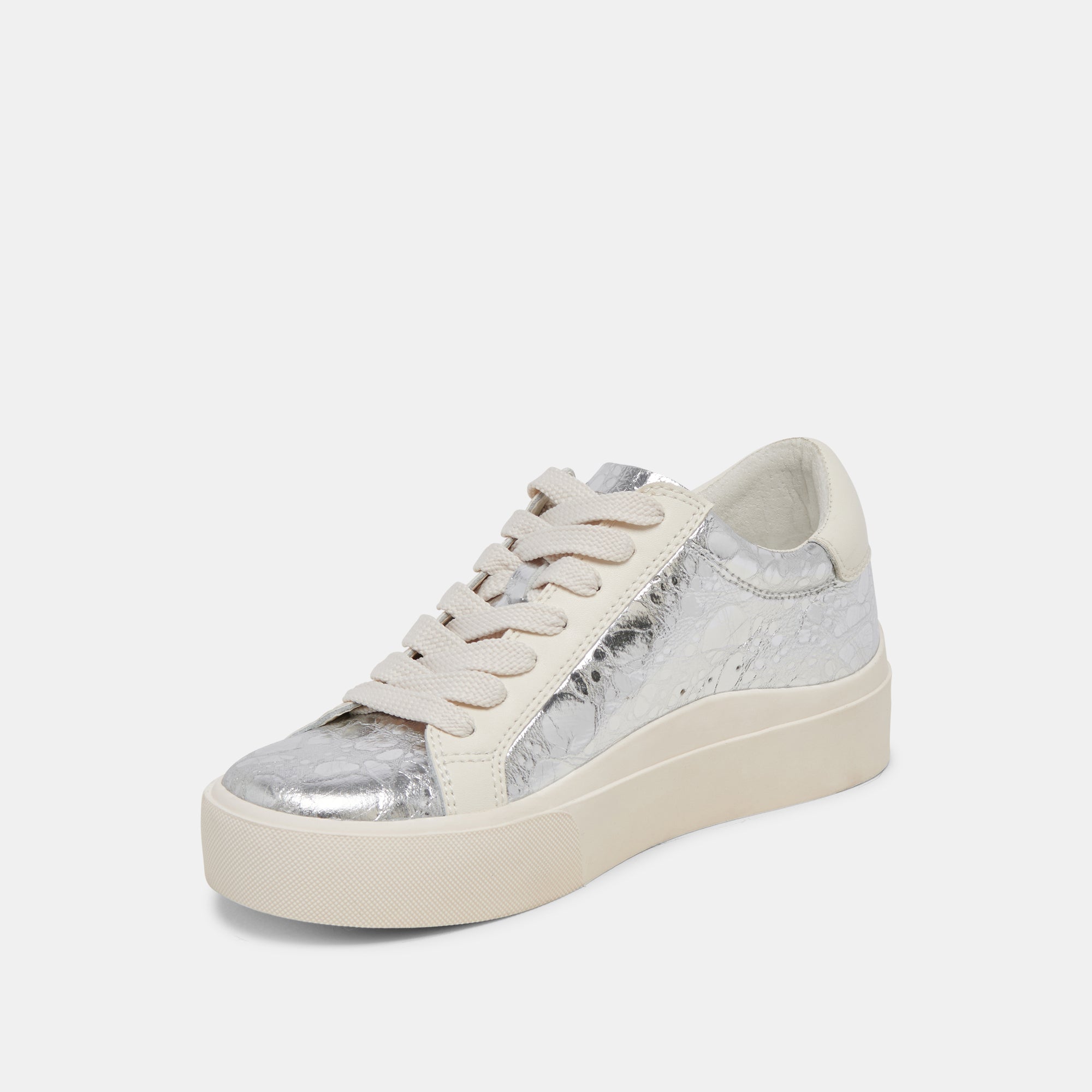 ZAYN 360 Sneakers for Men & Women - Silver Distressed Leather Fashion Shoes - Comfortable Walking & Running Shoes for Casual Wear, Gym, and Outdoor Activities