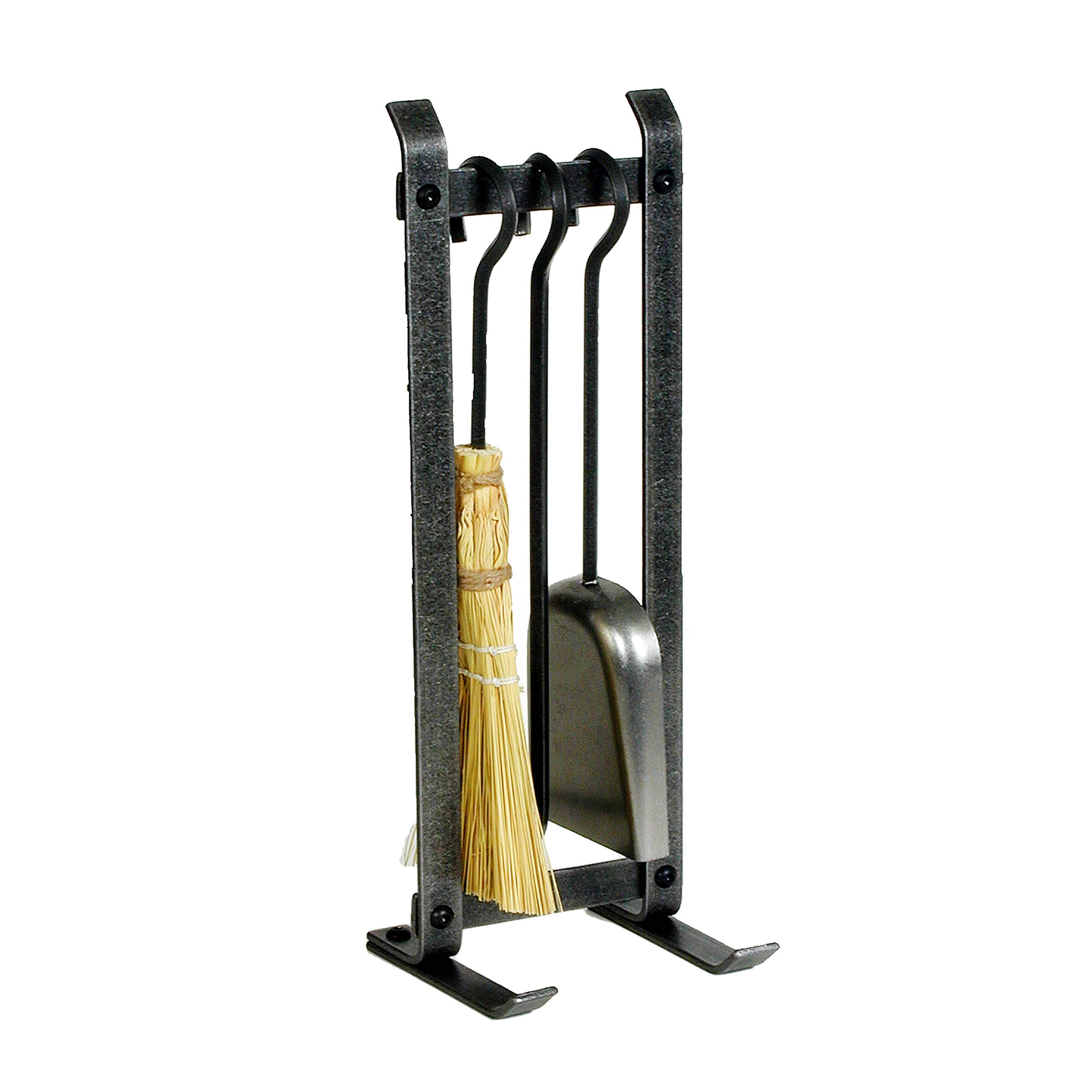 Handcrafted Enclume Country Home Fireplace Tool Set - Hammered Steel Fireplace Accessories for Rustic & Cozy Living Rooms