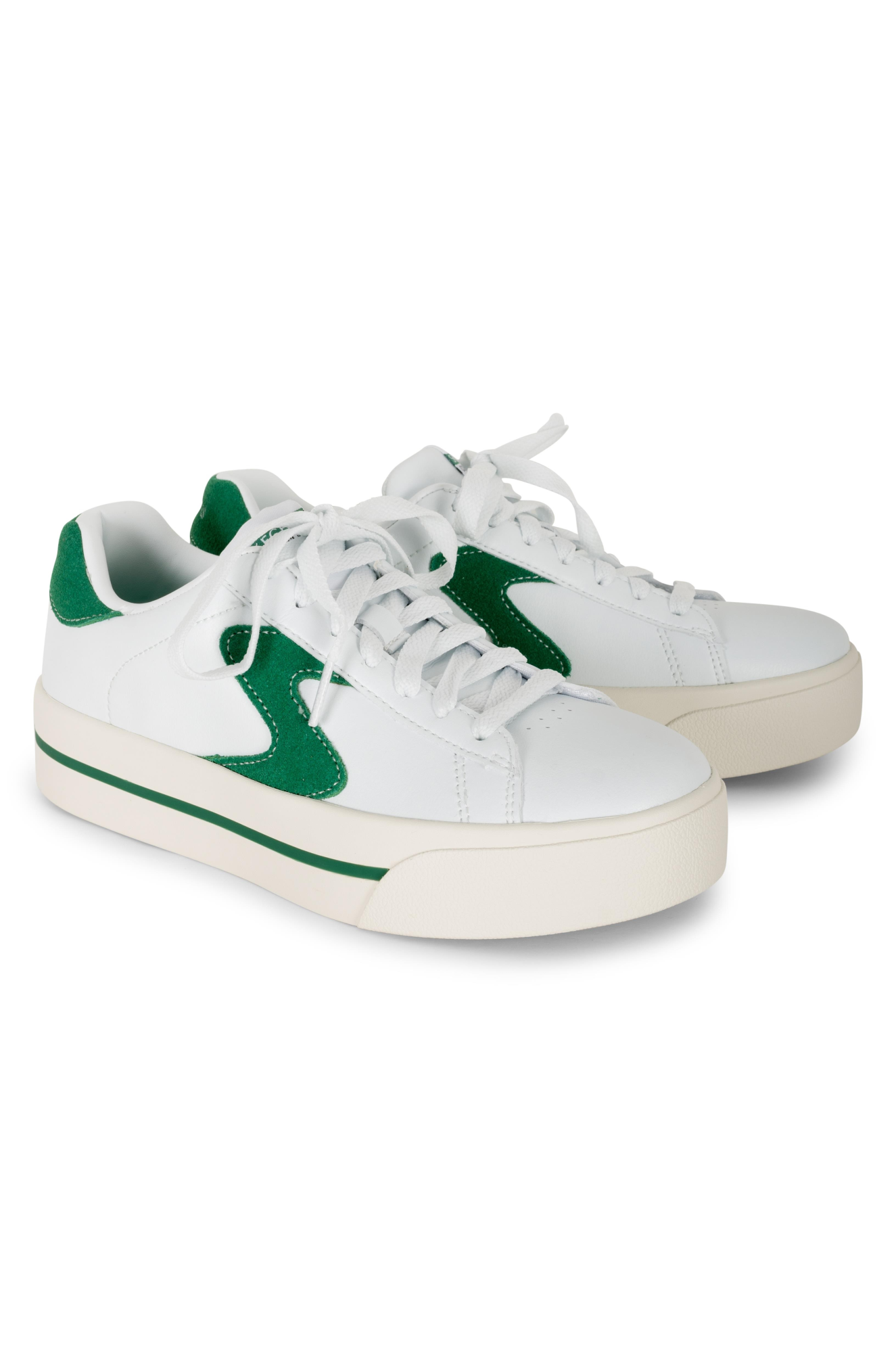 Machine Washable Sneakers for Women & Men - White & Green Casual Shoes | Lightweight Comfortable Walking Sneakers | Perfect for Gym, Running, Travel & Daily Wear - Model 185045 AB