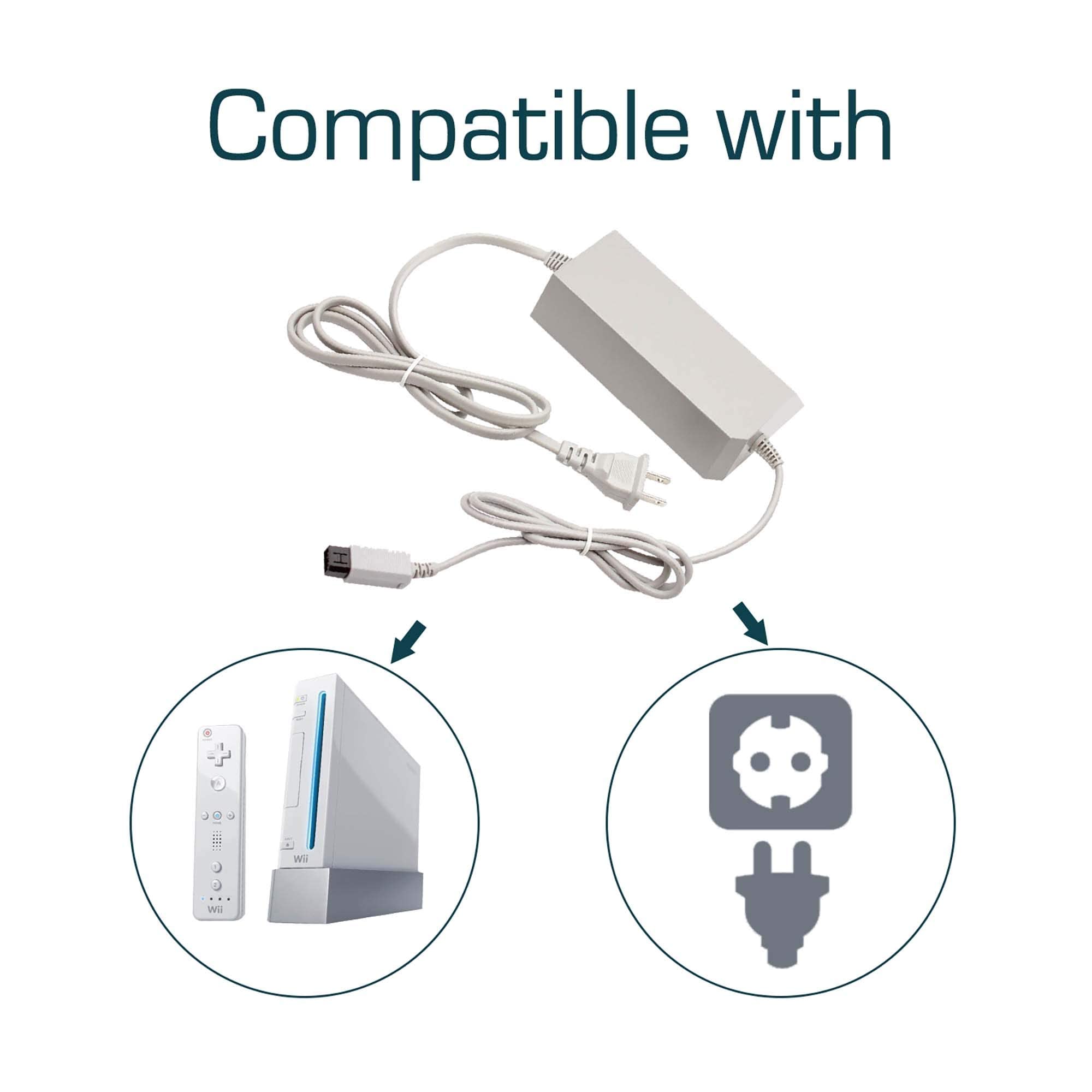 Original Nintendo Wii AC Power Adapter - Replacement Charger Cord for Wii Console - Perfect for Gaming, Streaming & Home Entertainment