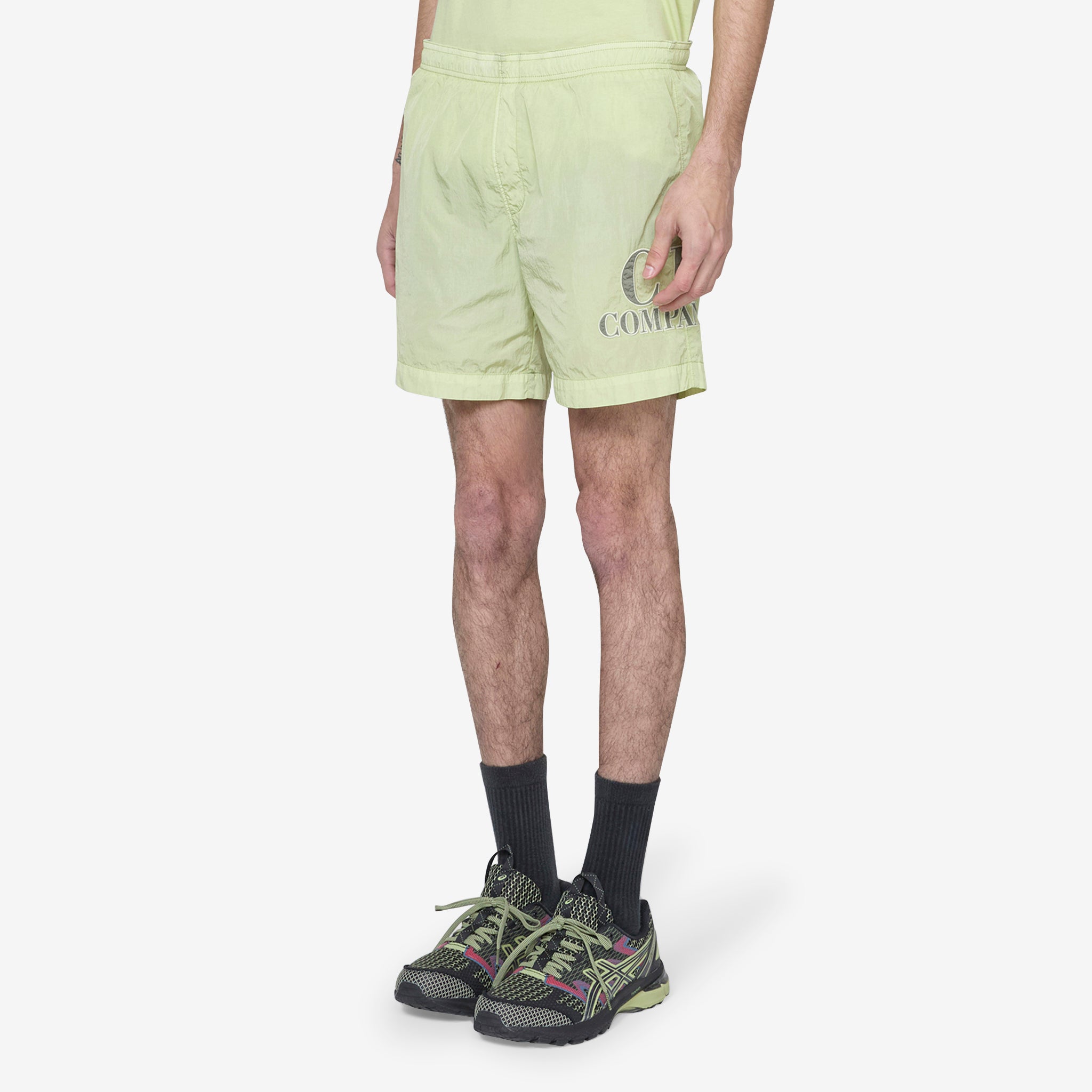 Eco-Friendly Chrome R Pocket Swim Shorts - White Pearl Color - Perfect for Beach, Pool, and Summer Water Activities