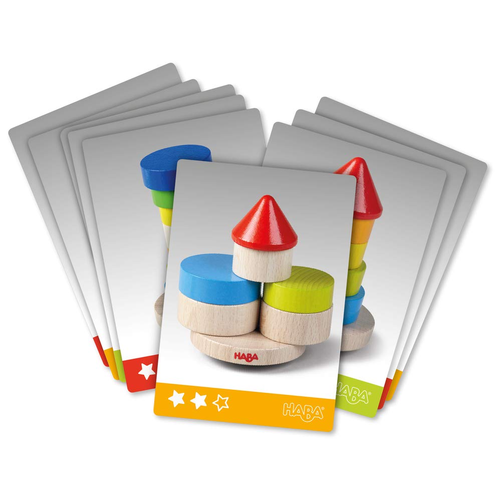 HABA Wobbly Tower Stacking Game - Wooden Block Balancing Game for Kids Ages 3+ | Fun Family Party & Preschool Learning Activity
