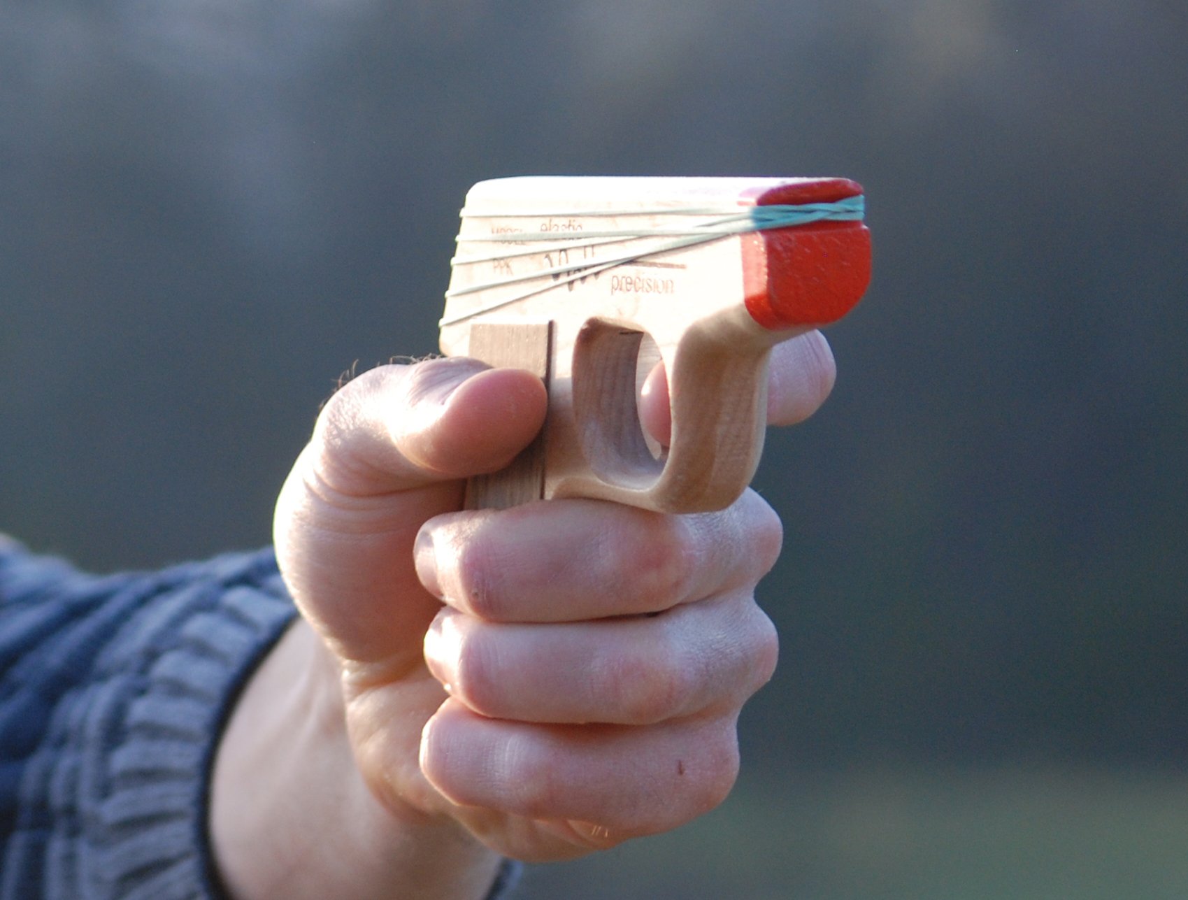 Premium PPK Rubber Band Gun - Solid Hardwood Construction with Rapid-Fire Semi-Automatic Action & Walnut Grips - Perfect for Outdoor Play, Target Practice, and Collectors