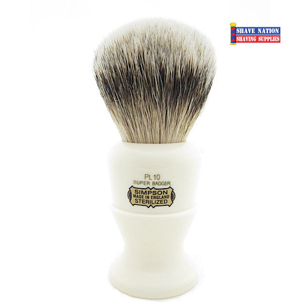 Simpsons Polo PL10 Shaving Brush - Best Badger Hair for Wet Shaving - Luxury Men's Grooming Essential for Home & Travel