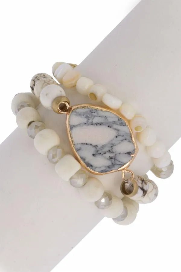 Elegant Marble Bracelet Set for Women - Natural Stone Jewelry Gift for Her - Perfect for Casual Wear, Office & Special Occasions