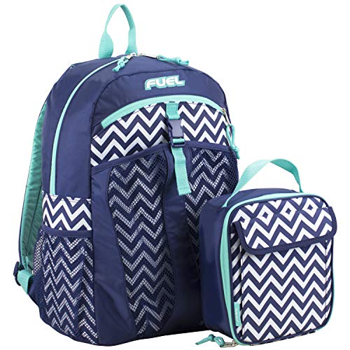 Deep Cobalt Blue/White/Chevron Print/Turquoise Trim