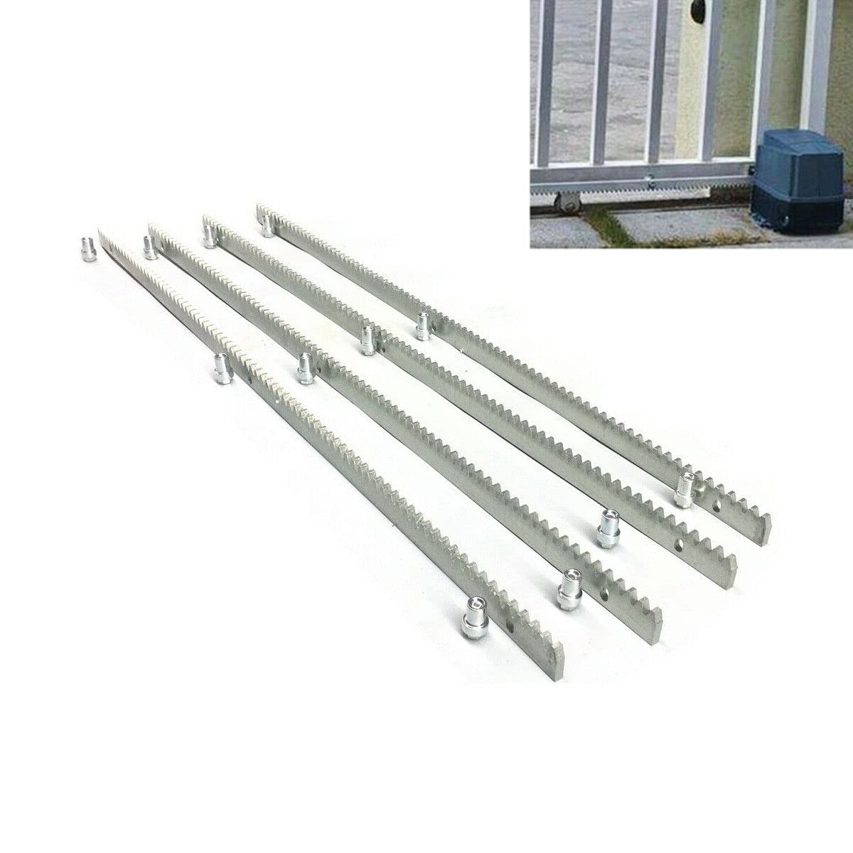 8mm Thickness Steel Gear Racks for Automatic Sliding Gate Opener - 4Pcs Kit for 13ft Sliding Door Operators with Mounting Screws | Durable Hardware for Smooth Gate Operation | Perfect for Residential & Commercial Automatic Gates