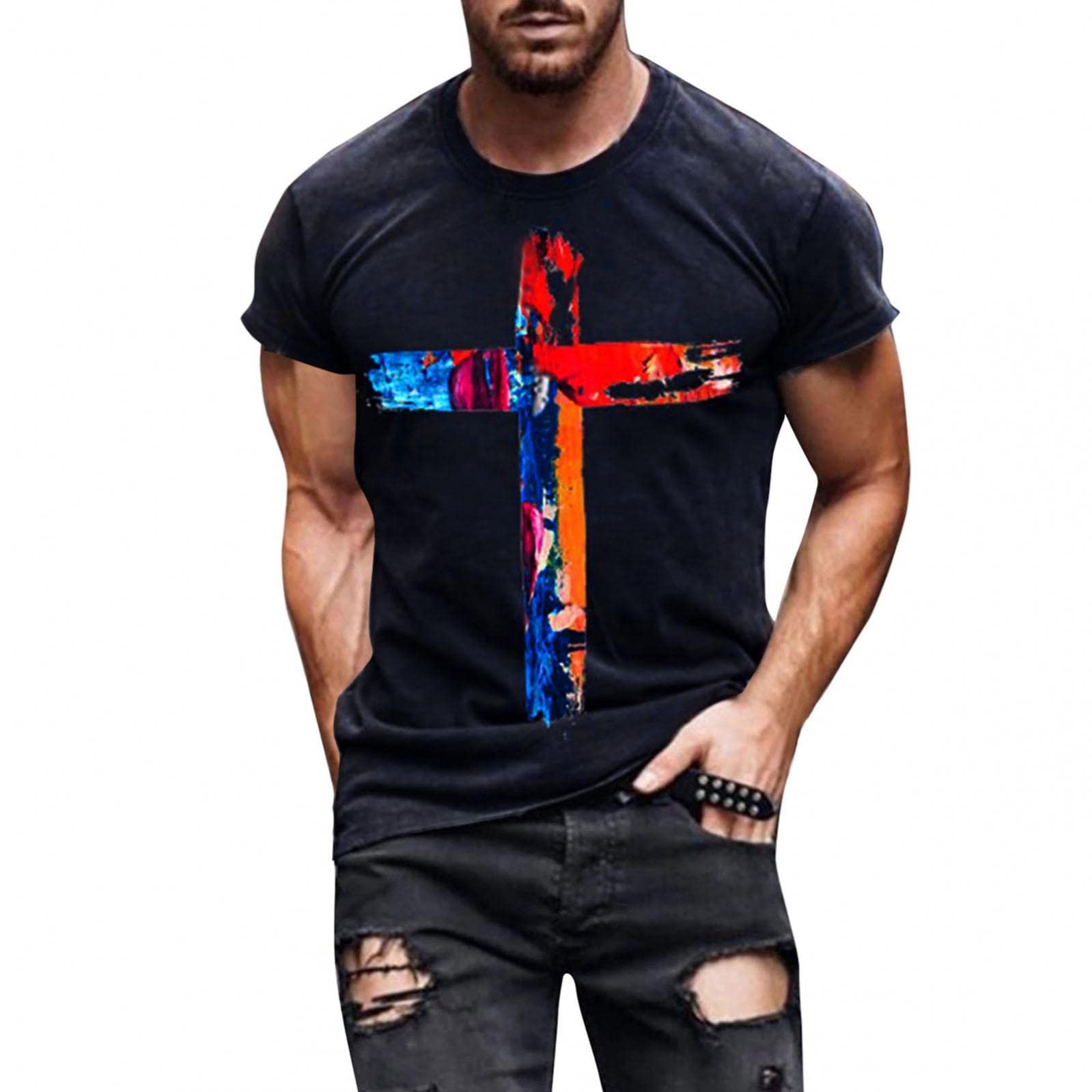 Funny Abstract Graphic Print Men's T-Shirt | Casual Short Sleeve Summer Tee Shirt for Men | Perfect for Beach Outings, Parties & Everyday Wear