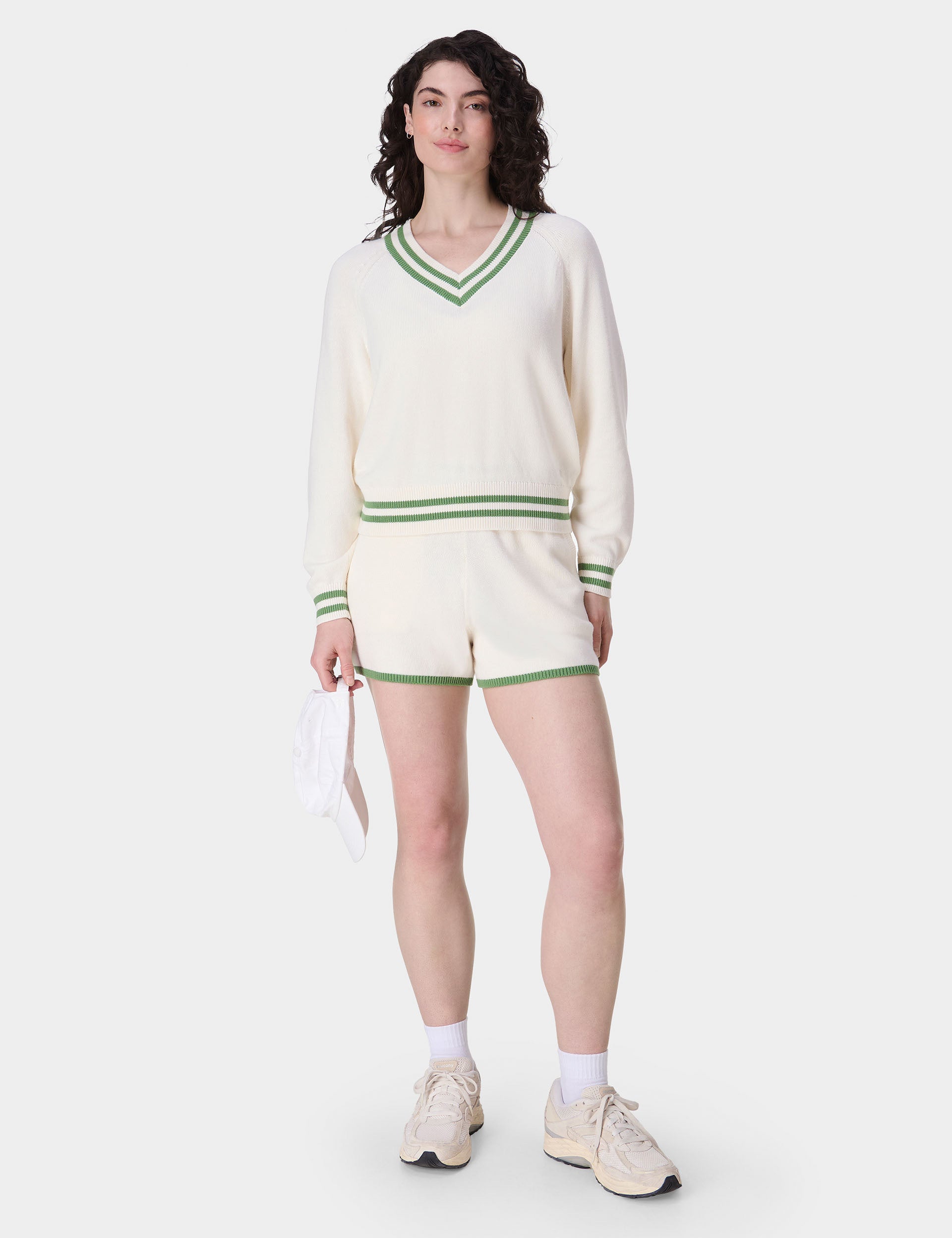 Off Court V Neck Jumper Lily White - Stylish Casual Sweater for Women | Perfect for Everyday Wear, Coffee Dates & Relaxing Weekends